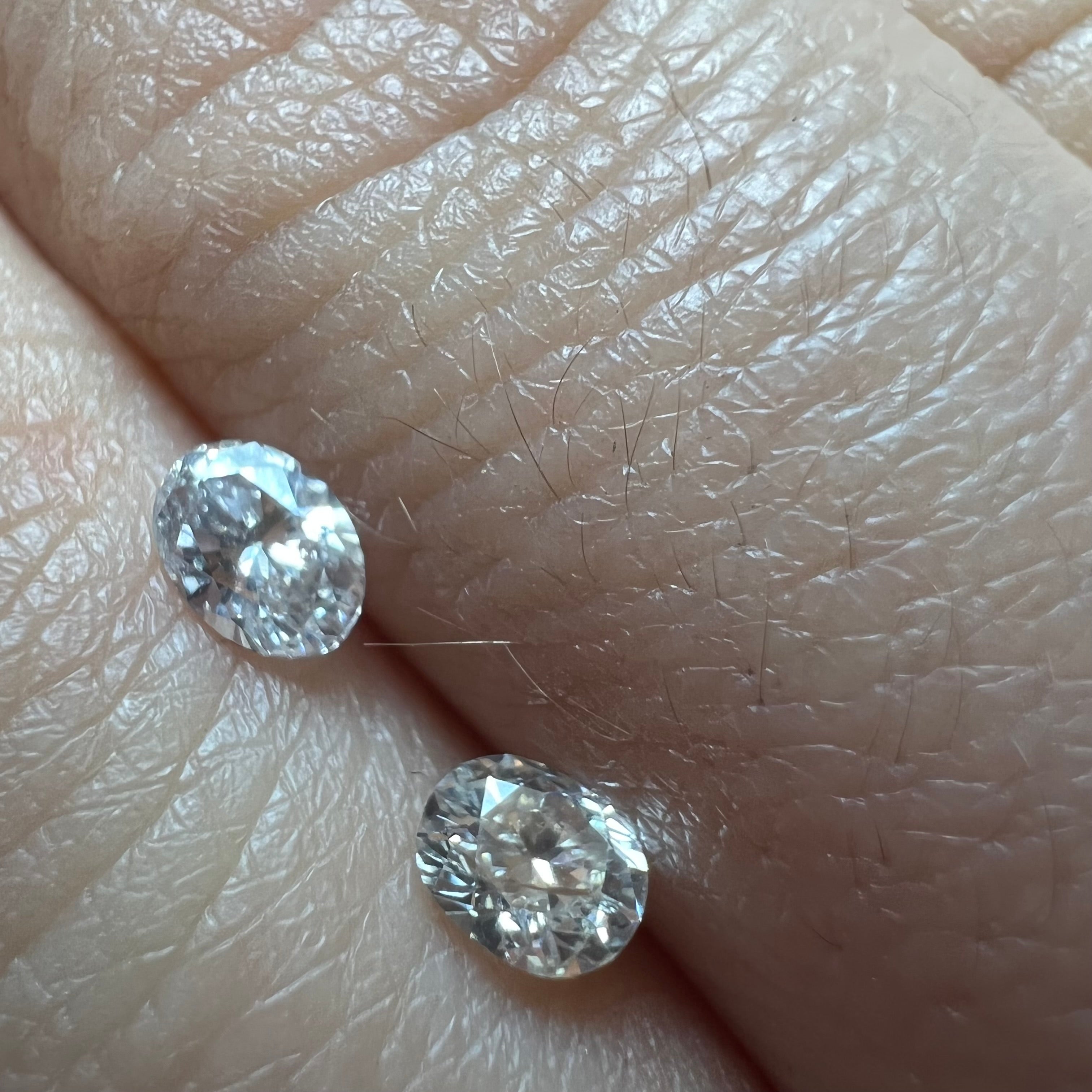.56CTW Pair of Natural Oval Cut Diamonds SI2 K-M Natural and Earth mined