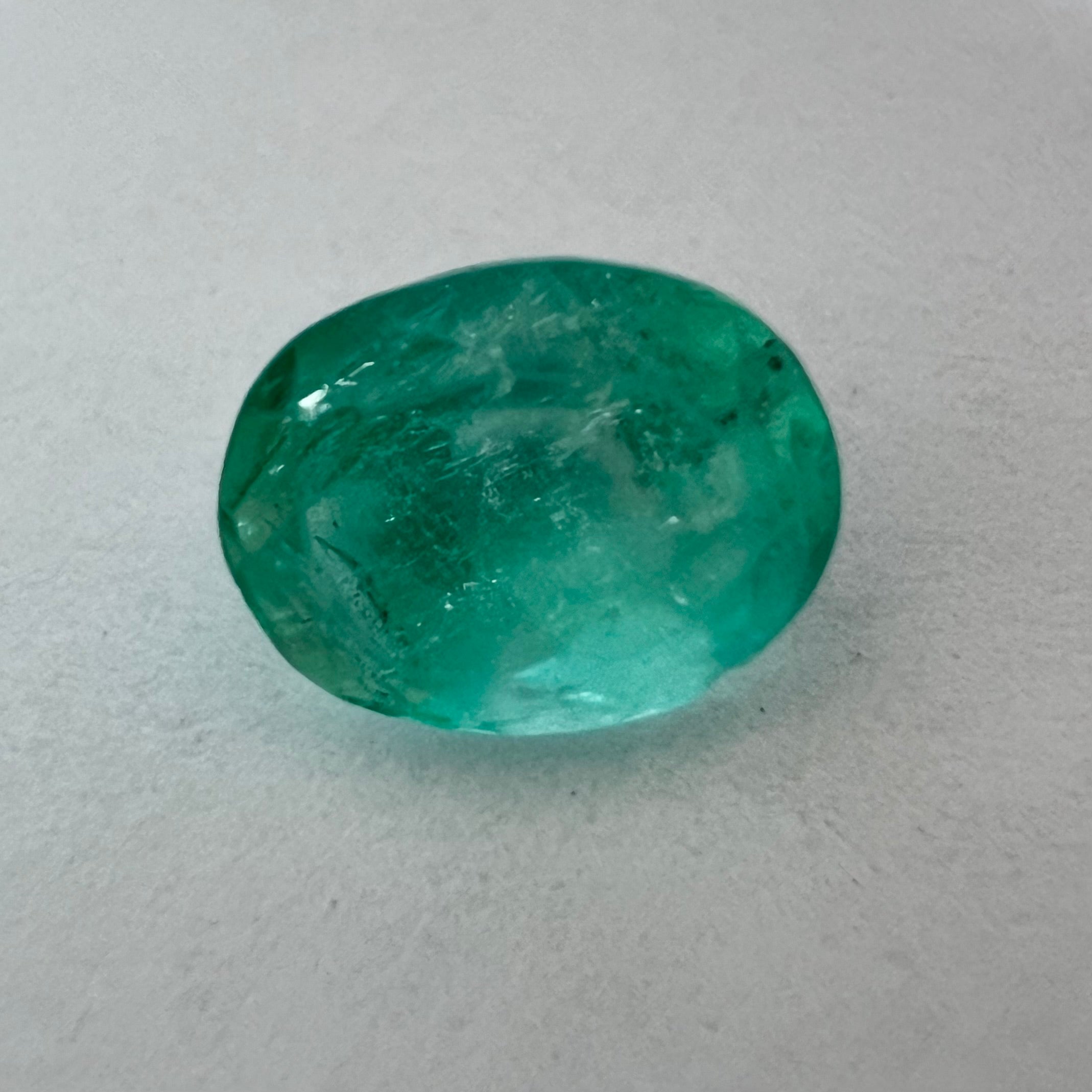 1.34CT Loose Natural Colombian Emerald Oval Shape 7.33x5.86x5.29mm