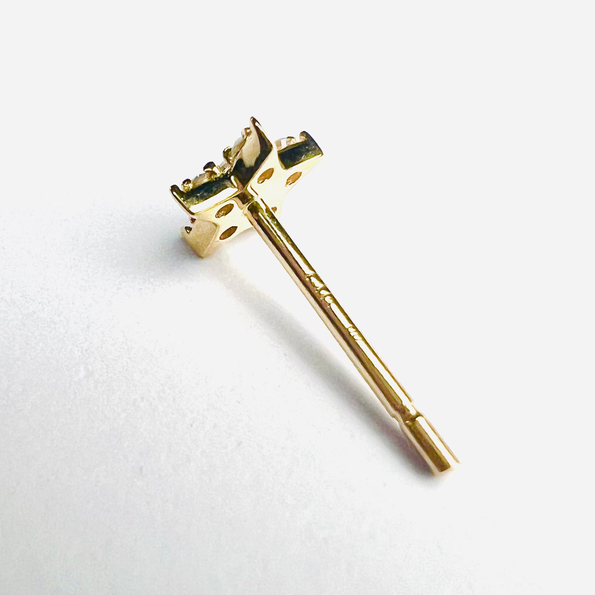 Diamond Celestial 14K Yellow Gold Diamond Single Star Earring Stud 5mm