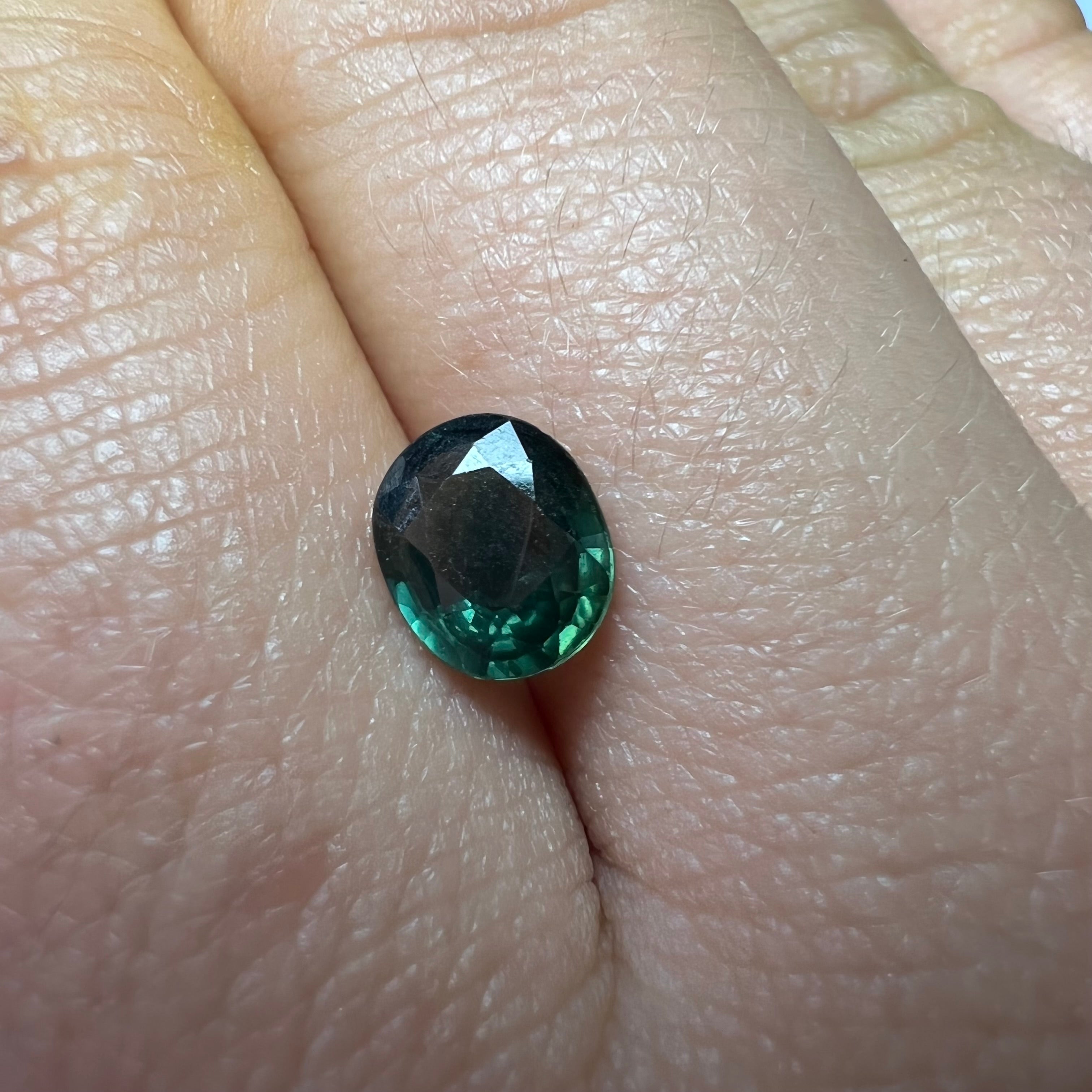 1.43CTW Loose Greenish Blue Oval Sapphire 7.40x6.20x3.25mm Earth mined Gemstone