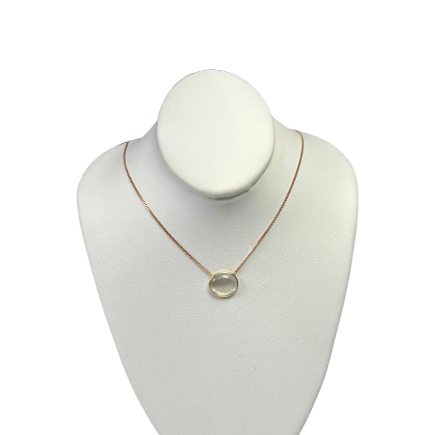 Moonstone 18" 14K Rose Gold Necklace