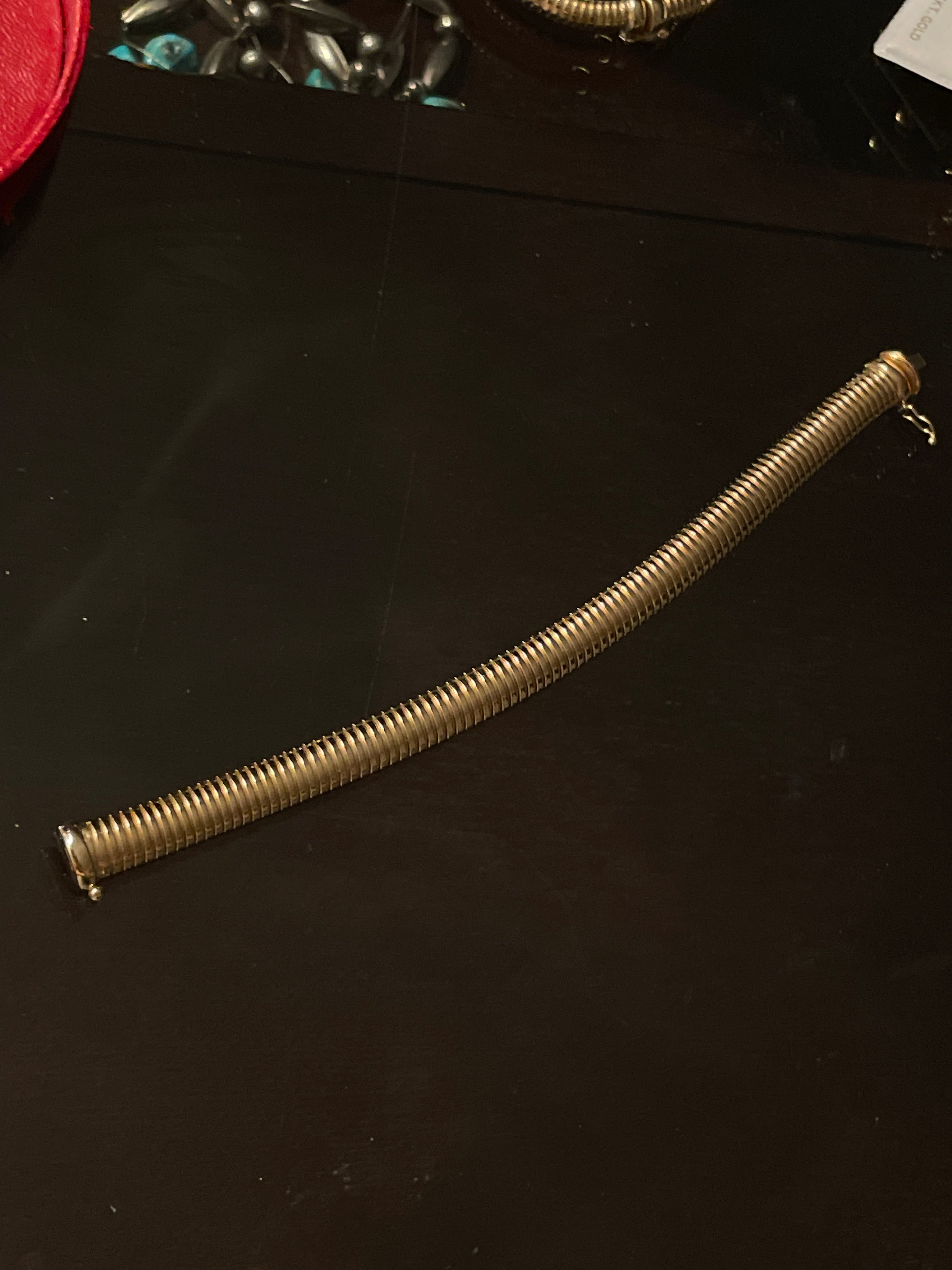 14K Yellow Gold 9mm 7” Tubogas Bracelet