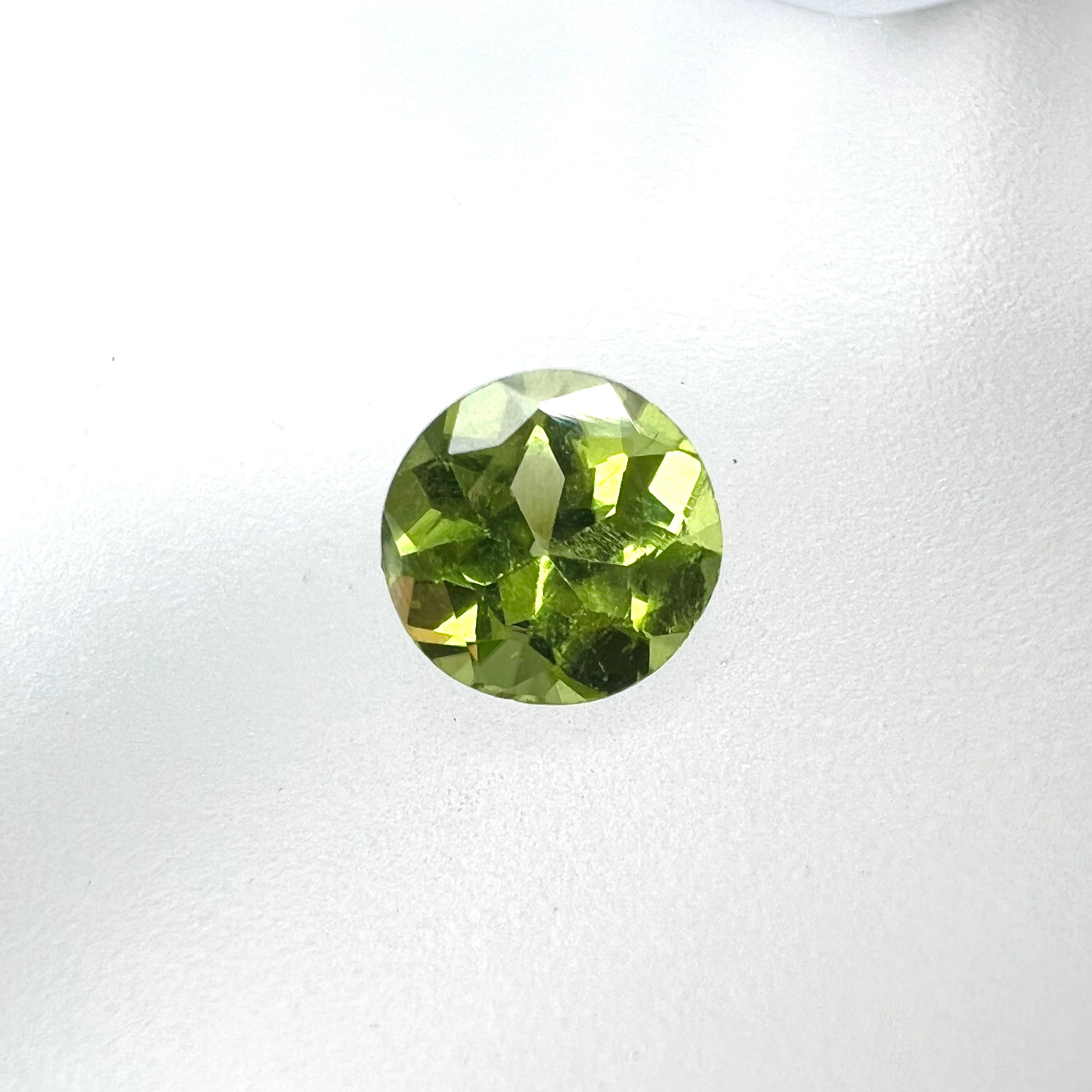 1.34CTW Loose Natural Round Peridot 6.80x4.36mm Earth mined Gemstone