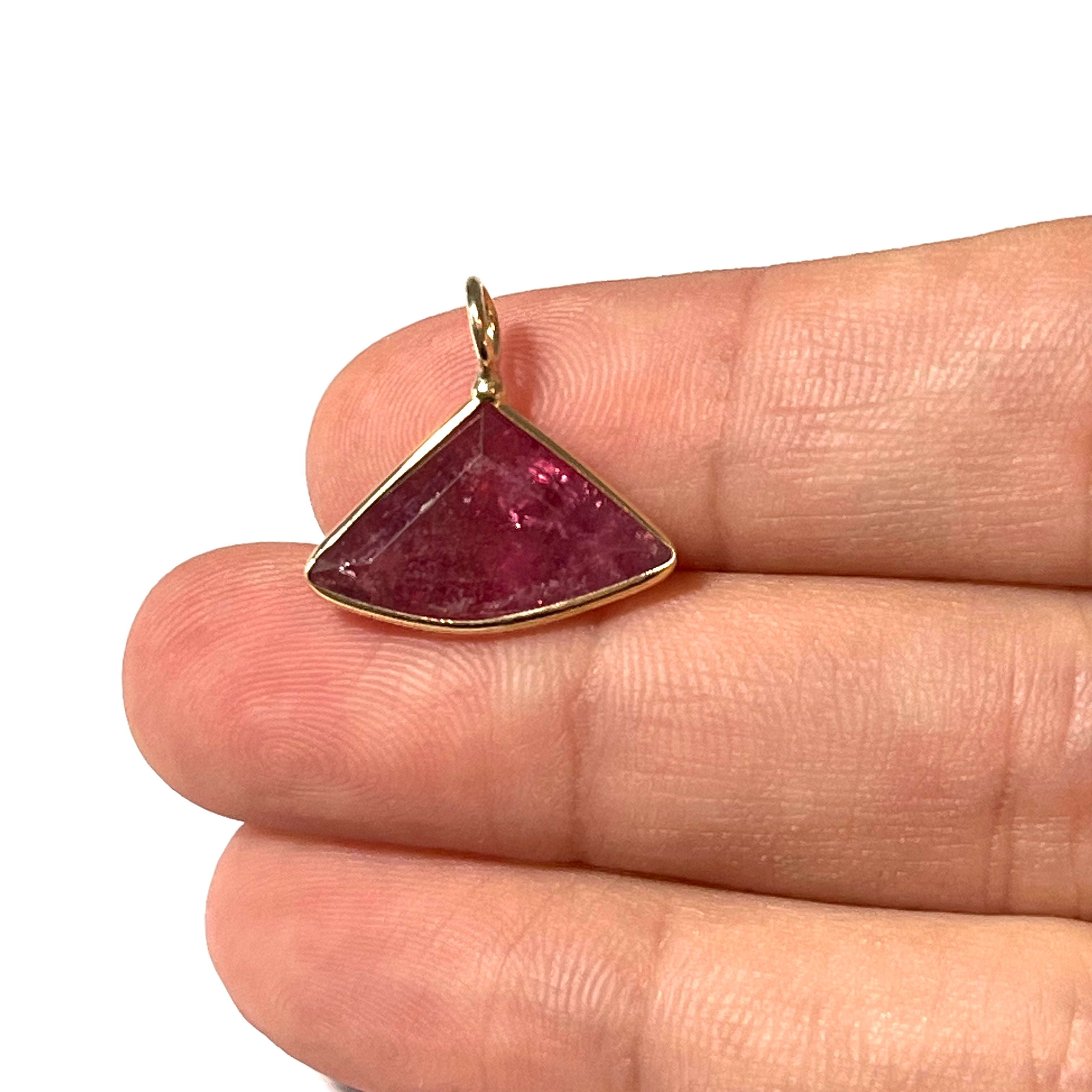 4CT Pink Tourmaline Triangle charm