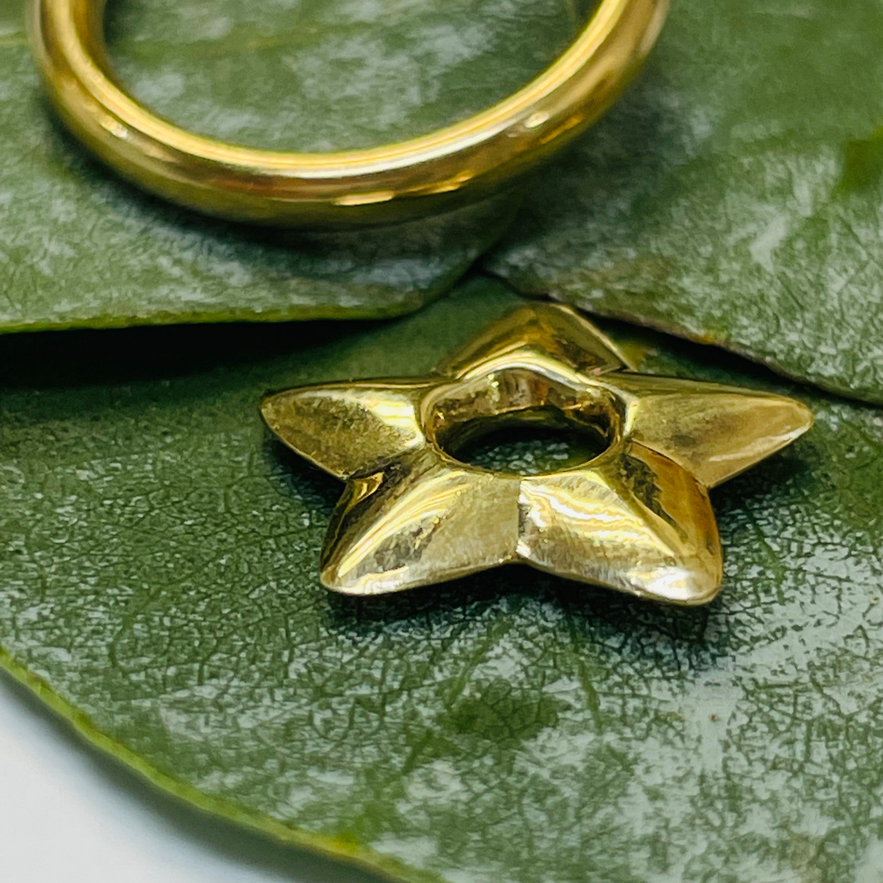 Single Star Earring Charm in 10K Yellow Gold