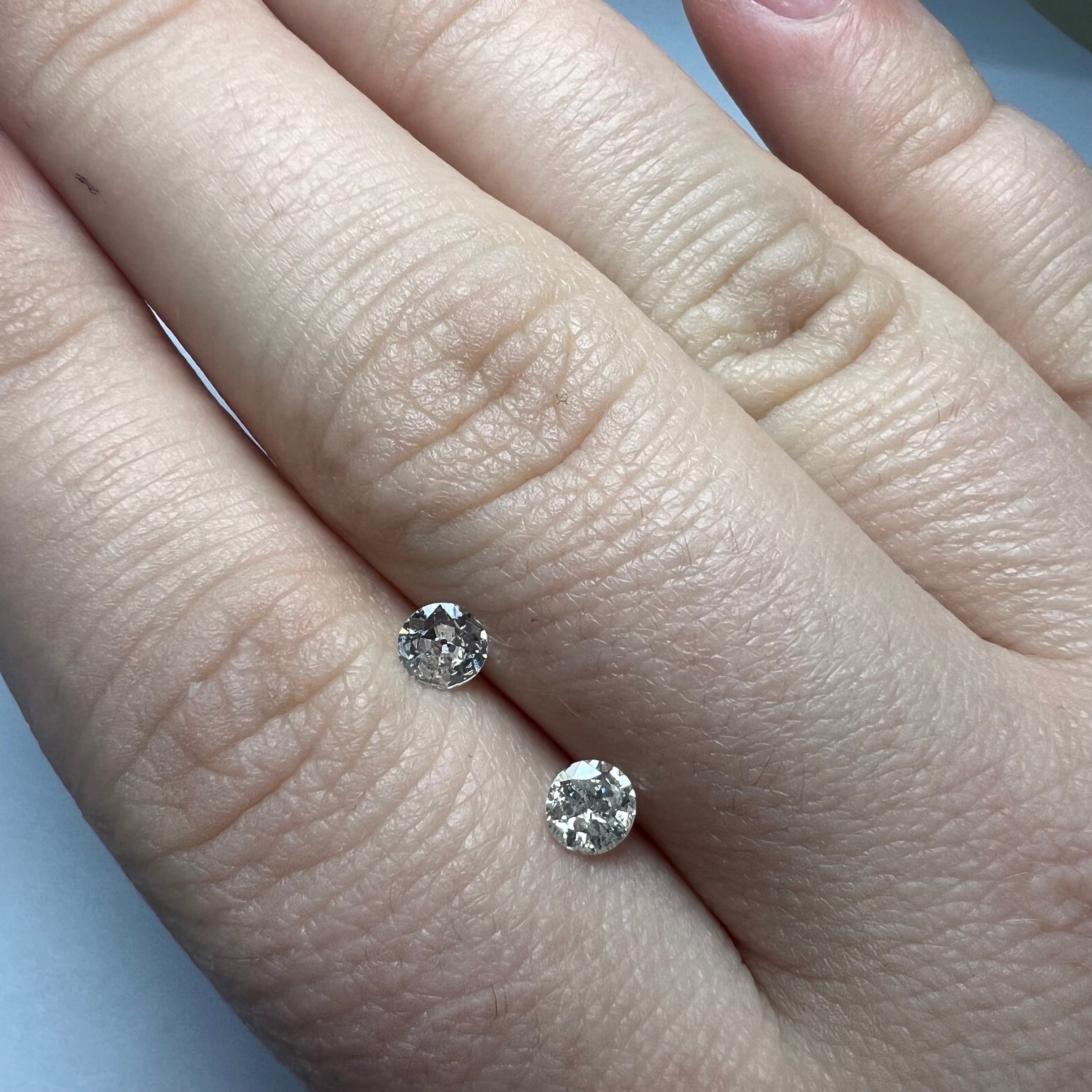 .58CTW Old Mine Cut Diamond J Color I1 4.30mm Natural Earth mined
