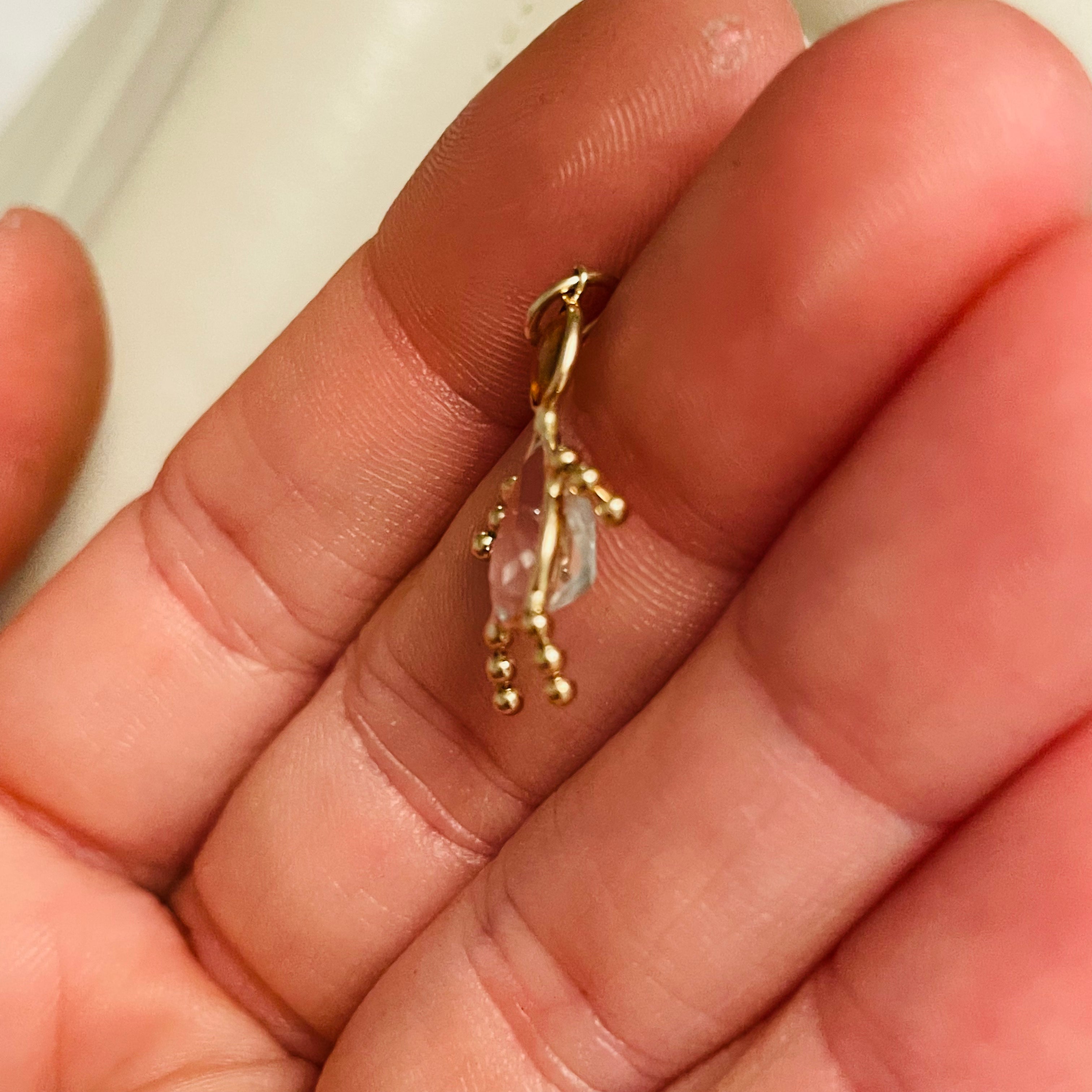 Topaz Aquamarine Gem Doll 14K Yellow Gold