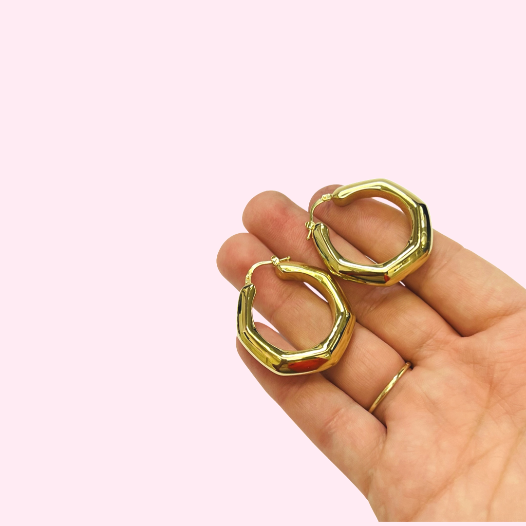 14K Yellow Gold Hoops