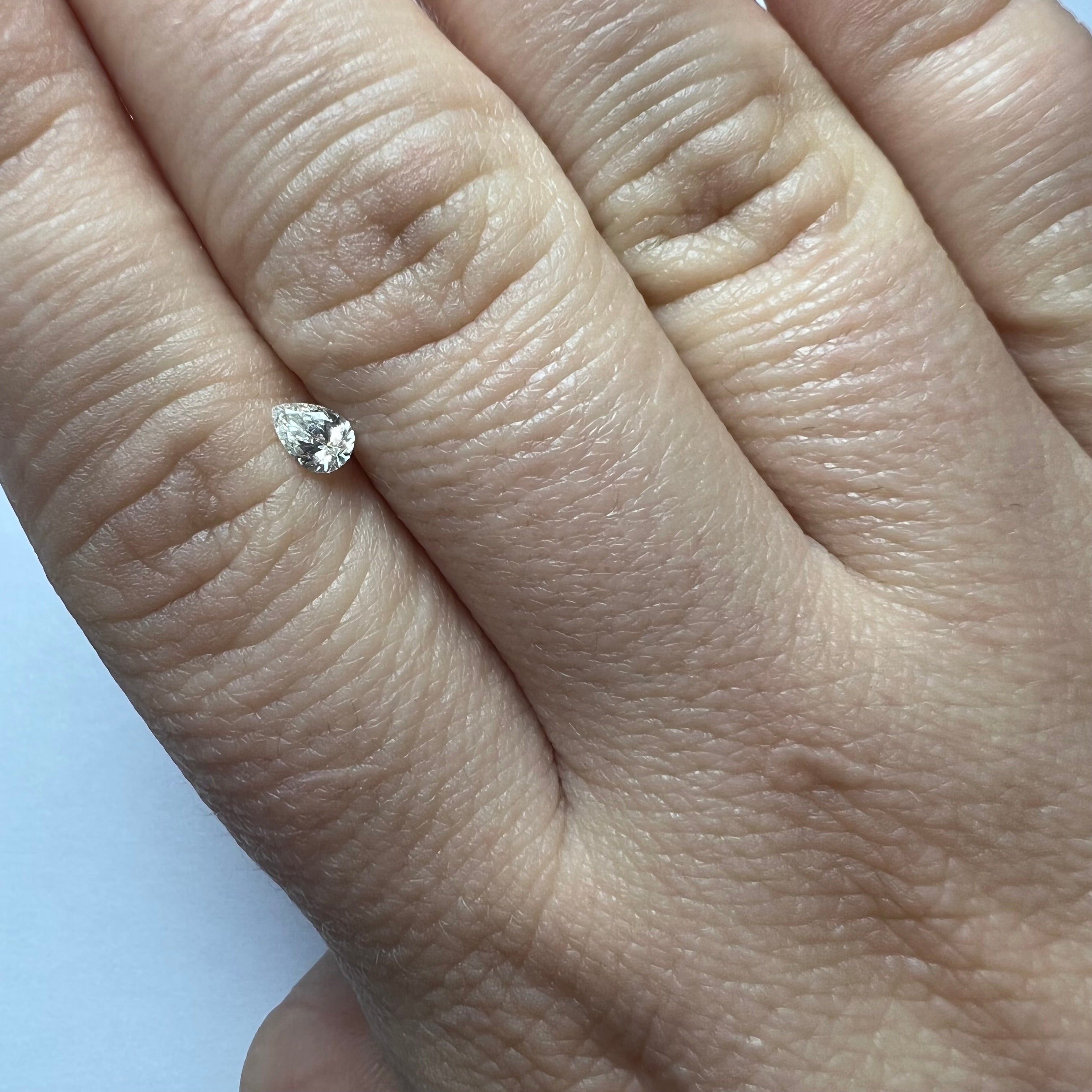.24CT Pear Shape Diamond I2 K-M 4.97x3.51x2.13mm Natural Earth mined