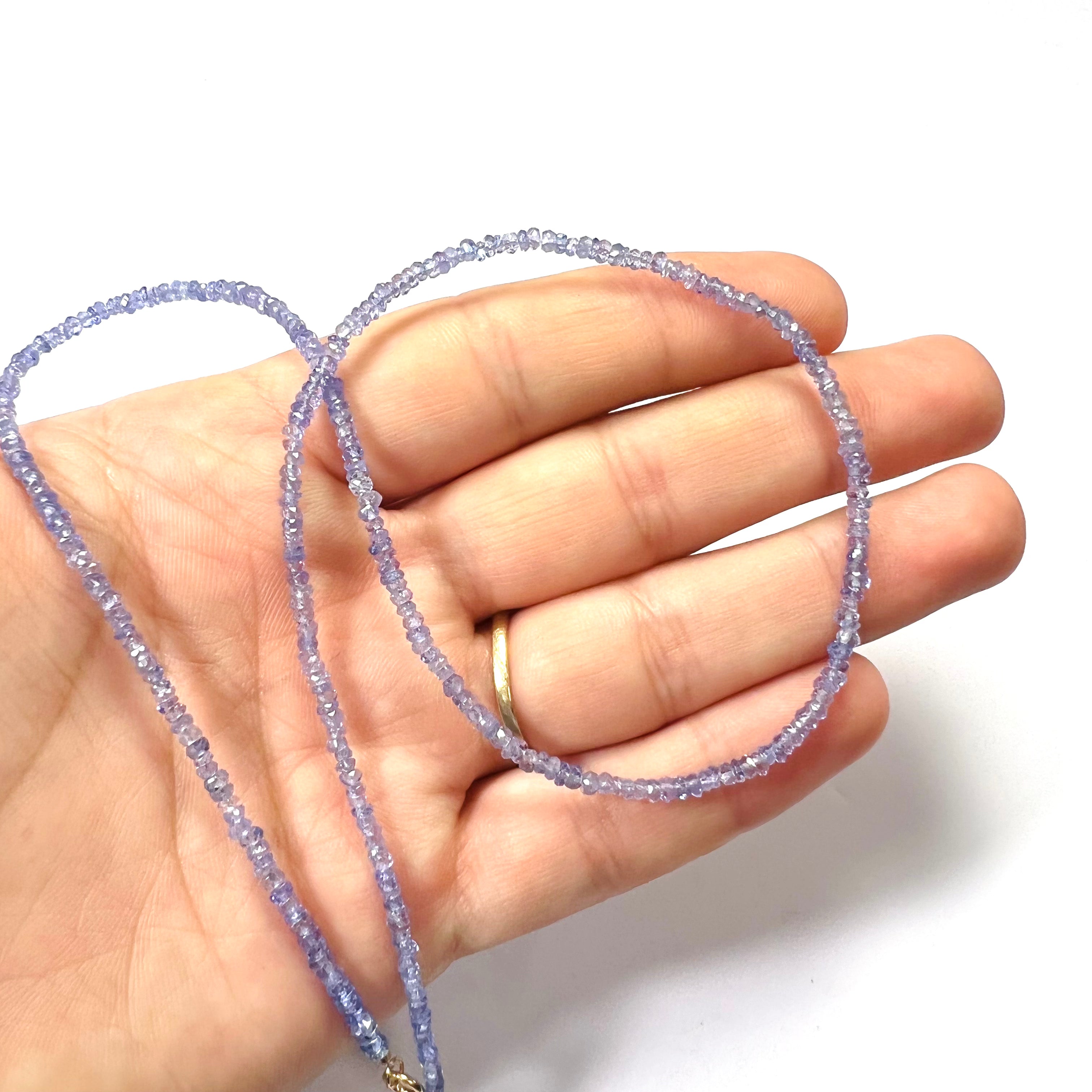 Briolette Tanzanite Necklace 16.5" 14K Yellow Gold Necklace