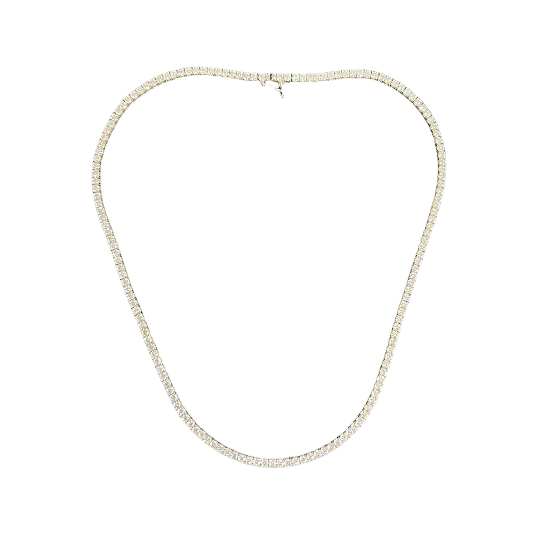 9.85CT Diamond Tennis Necklace 14K White Gold 16.5”