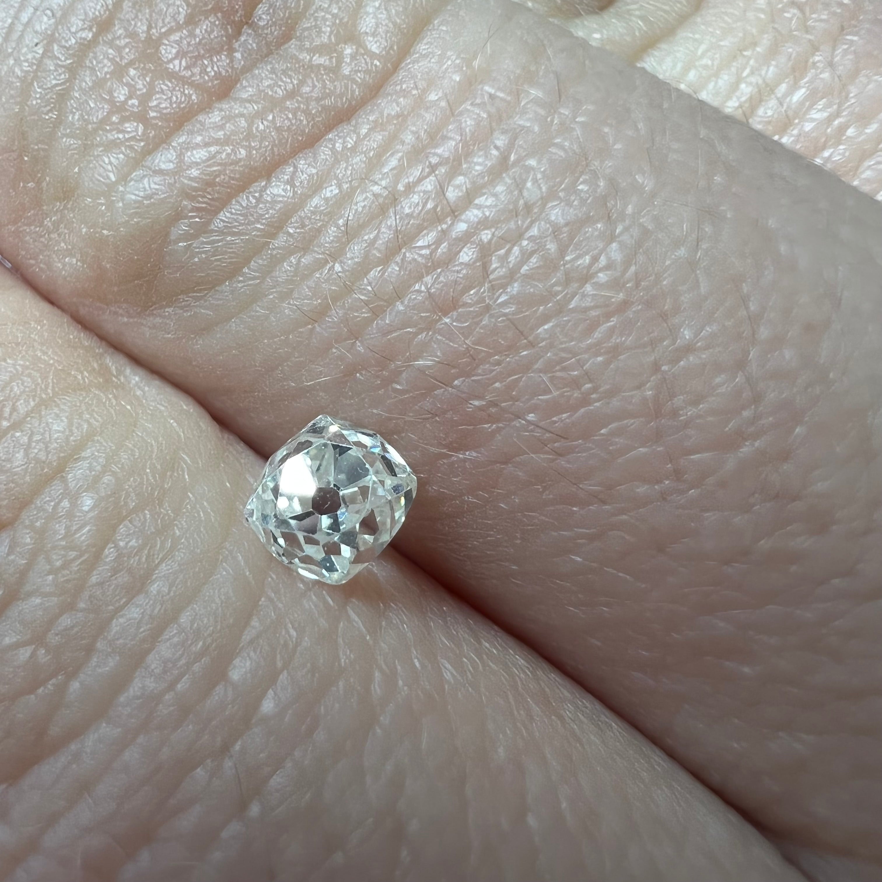 .61CT Old Mine Cut Diamond L VS2 4.70x4.46x3.76mm Natural Earth mined