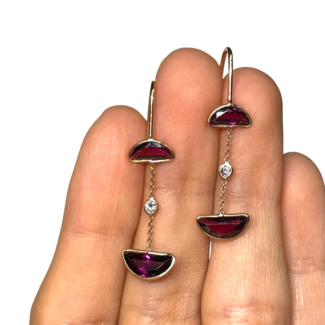 Garnet Diamond Earrings