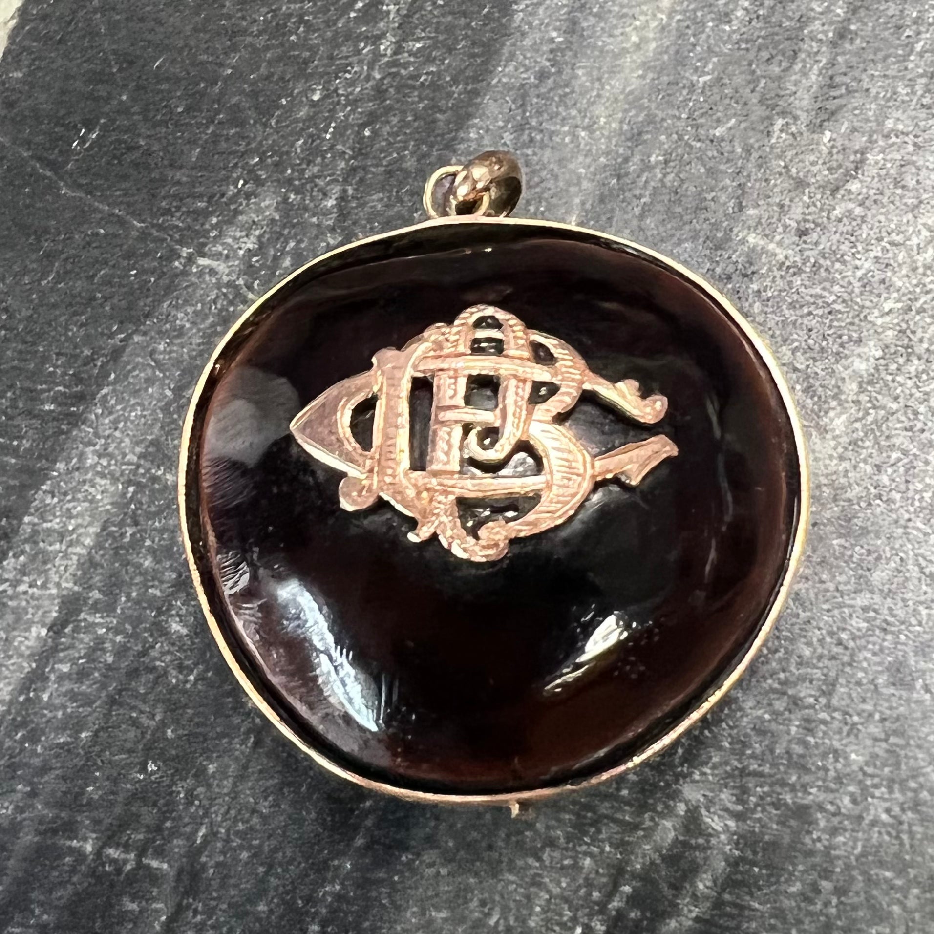 Antique 10K Rose Gold Victorian Seed Bean Pendant Charm