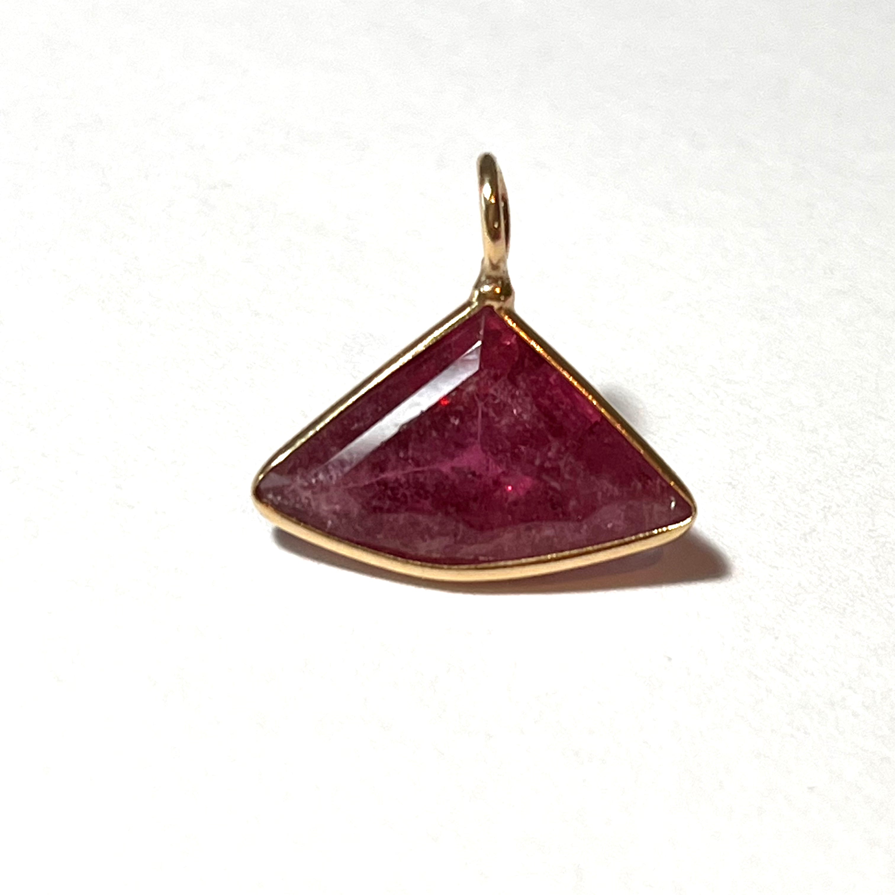 4CT Pink Tourmaline Triangle charm