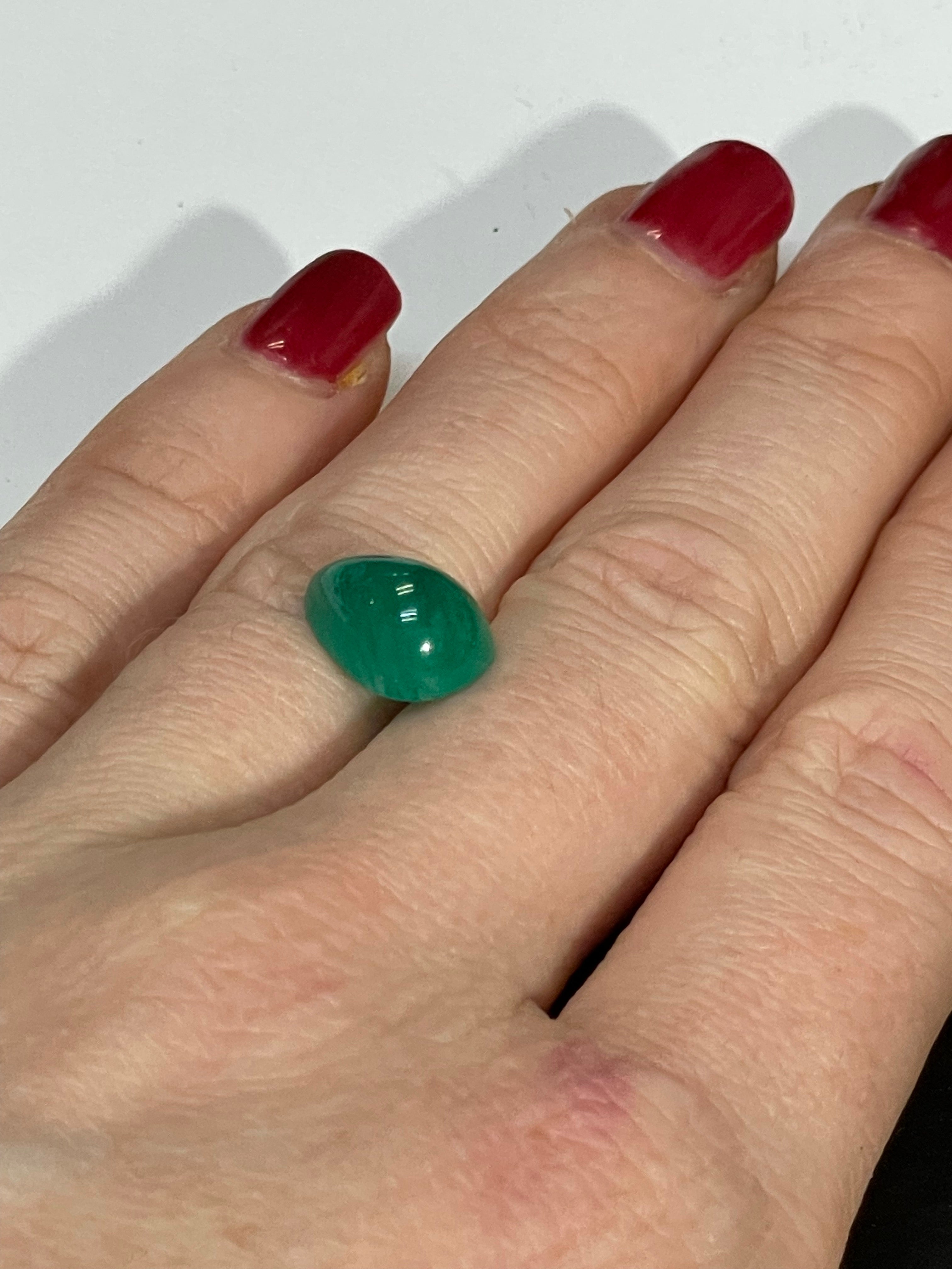 3.72CT Natural Emerald Loose Pear Cabochon 12x9mm