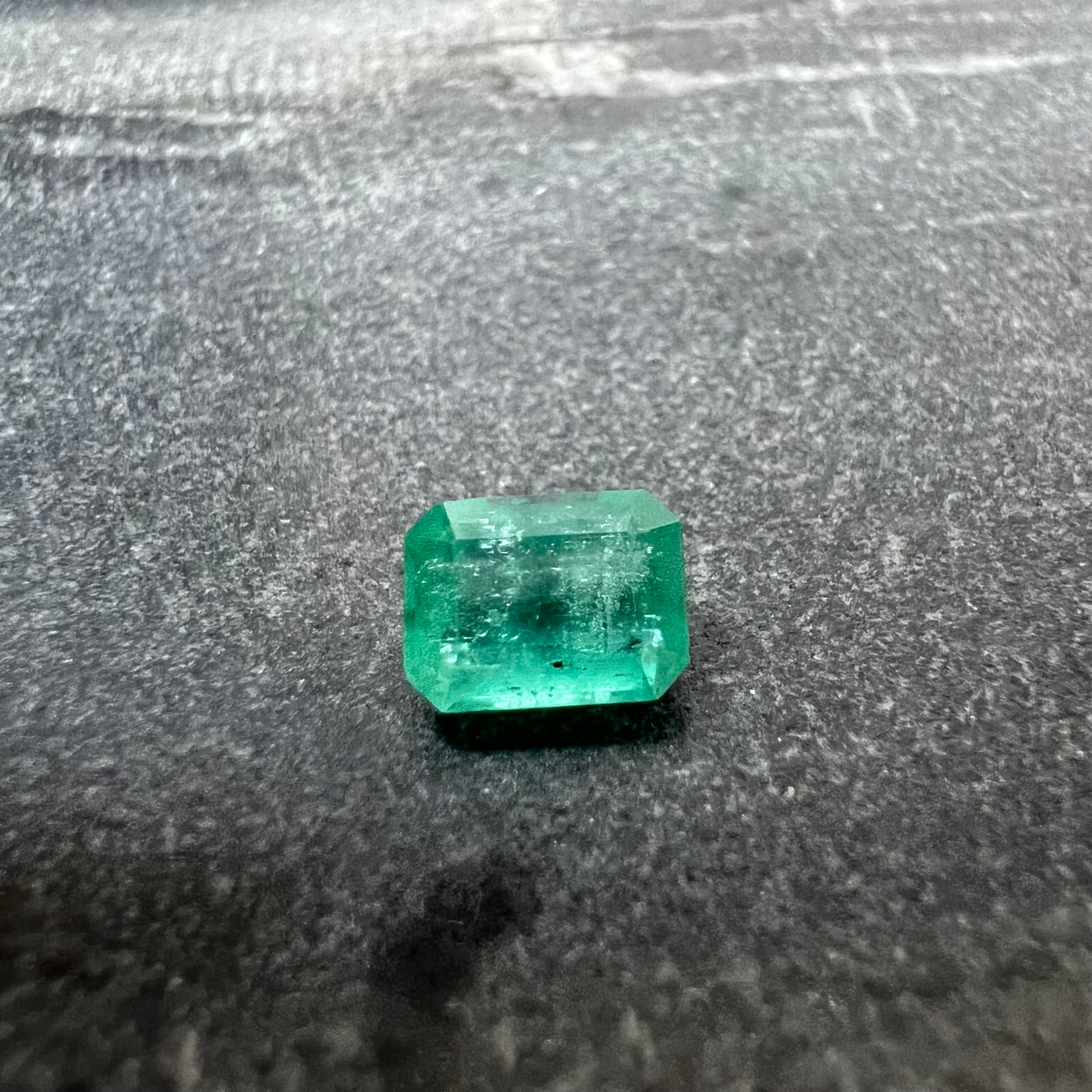 1.25CT Natural Colombian Emerald Loose Rectangle Shape 7x5mm