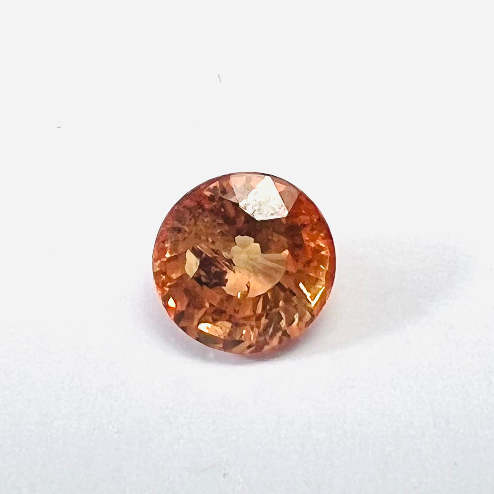 .65CT Loose Round Orange Sapphire 4.85x3.39mm Earth mined Gemstone