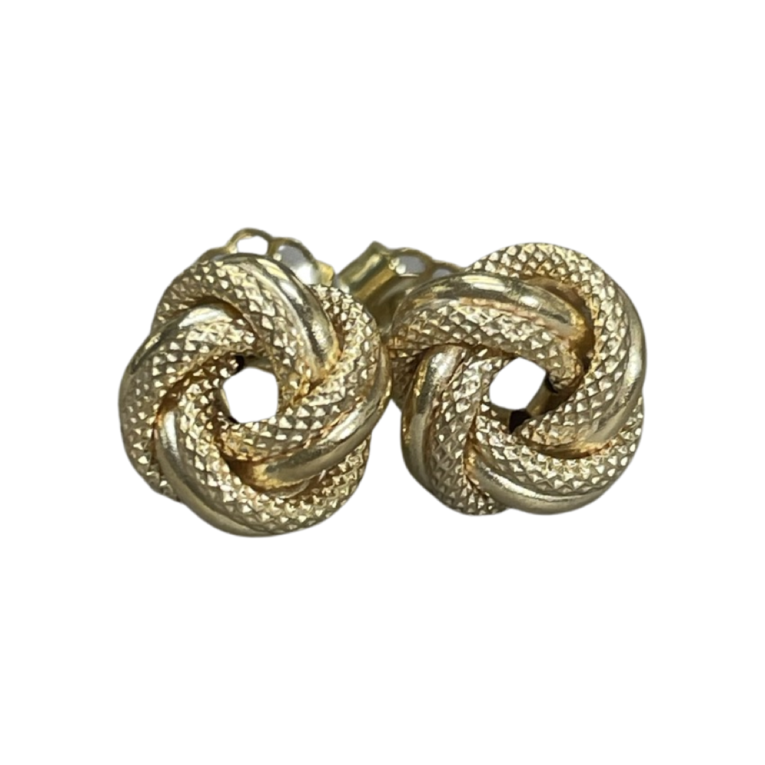 8mm 10K Yellow Gold Knot Earrings