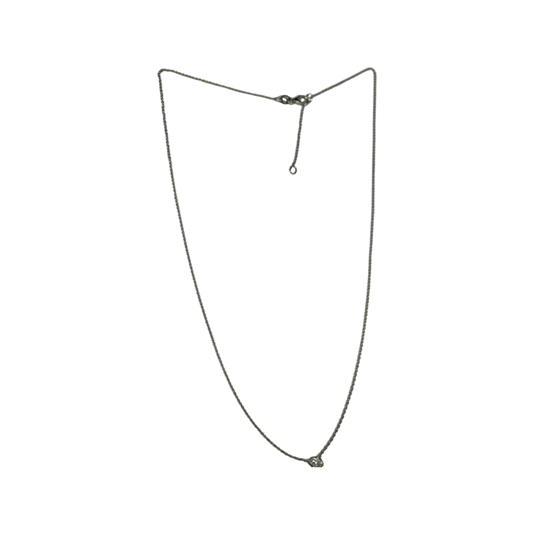 .53CT Old Mine Diamond Solitaire 16" 18K White Gold Necklace