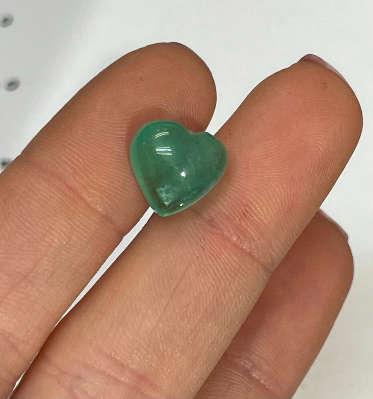 4.96CT Natural Emerald Loose Heart Cabochon 10x10mm