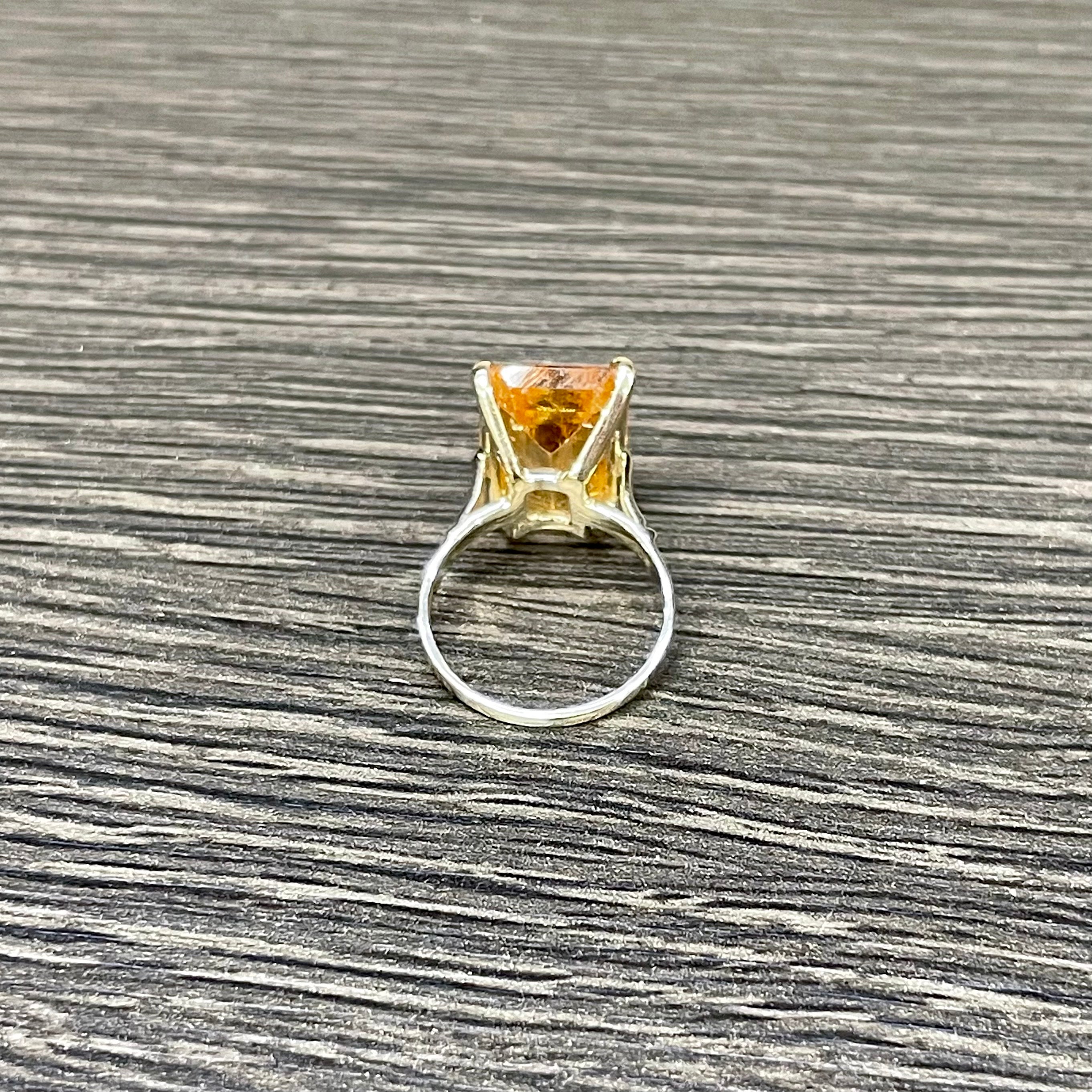 Solid 14K Imperial Topaz Ring Size 5