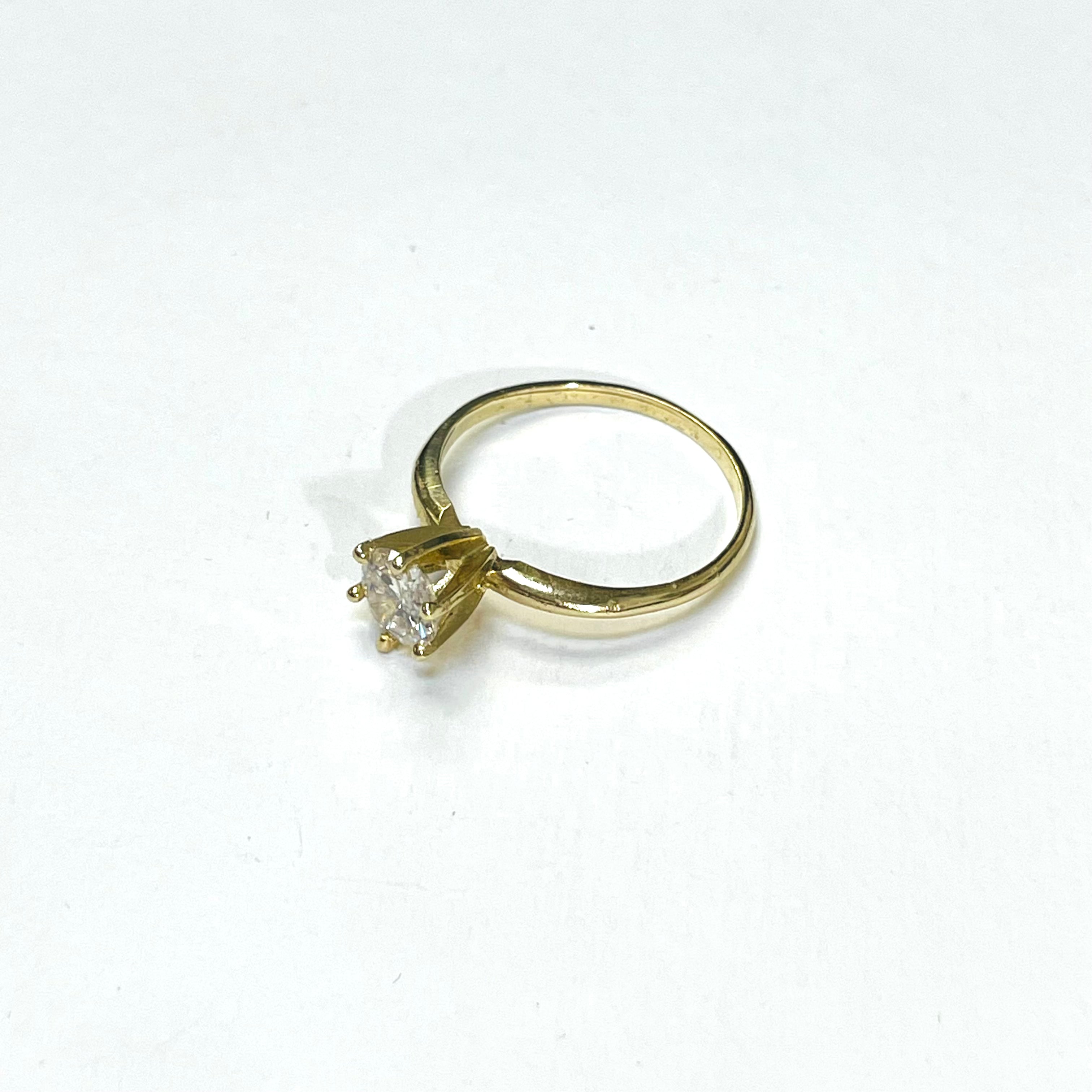 .83CT SI1 H Diamond Solitaire Ring in 14k Yellow Gold Engagement Size 7.75