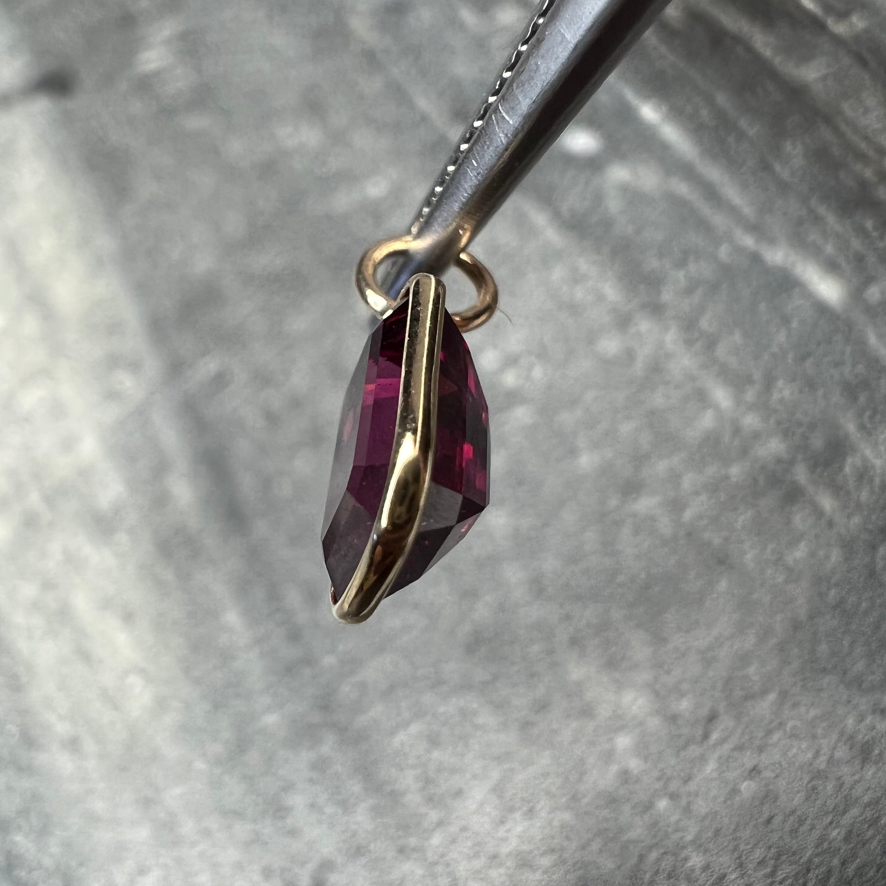 2.0CT Natural Designed Agate 14K Yellow Gold Pendant Charm 13x6mm