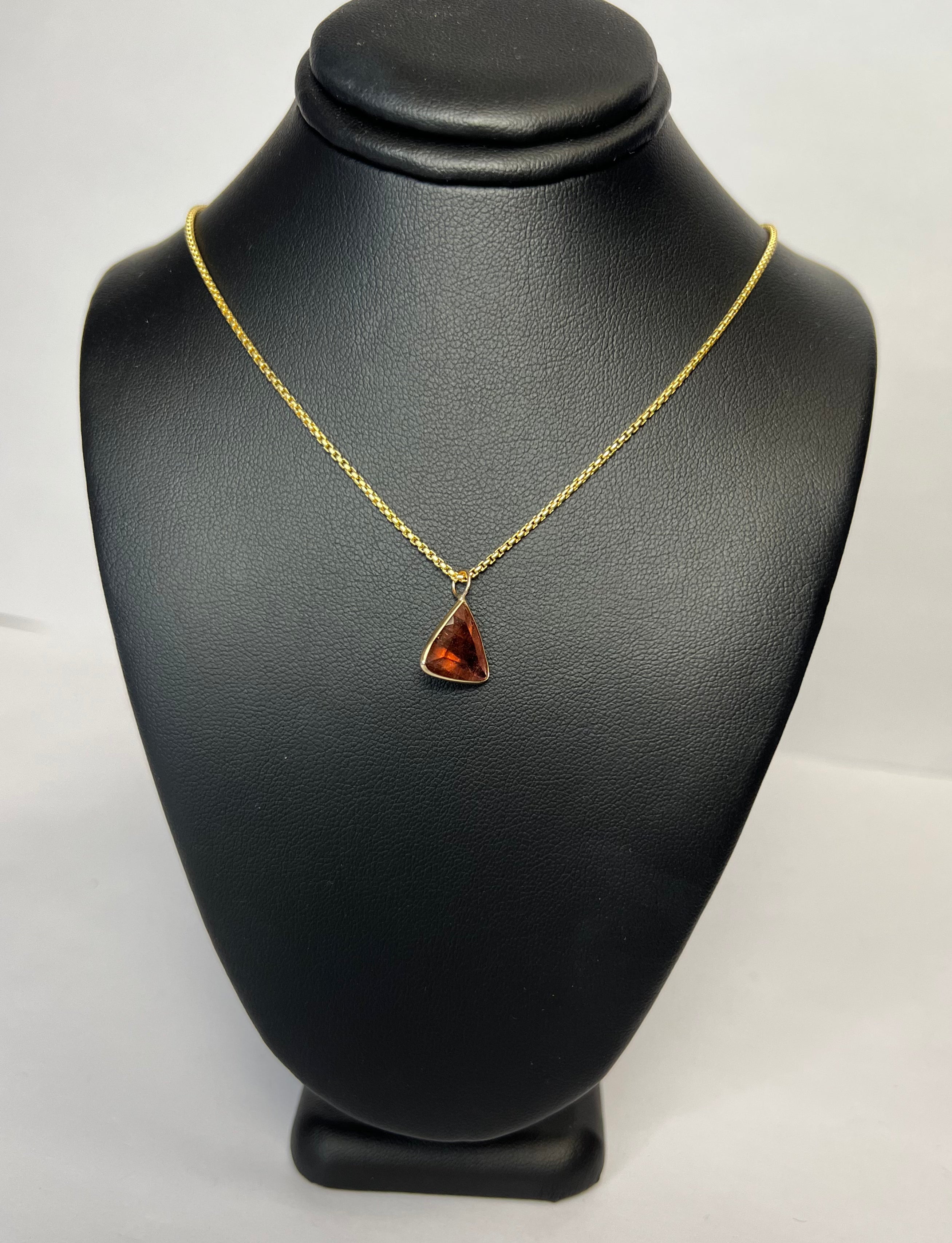 4.5CT Natural Tourmaline 14K Yellow Gold Pendant Charm 16x12mm
