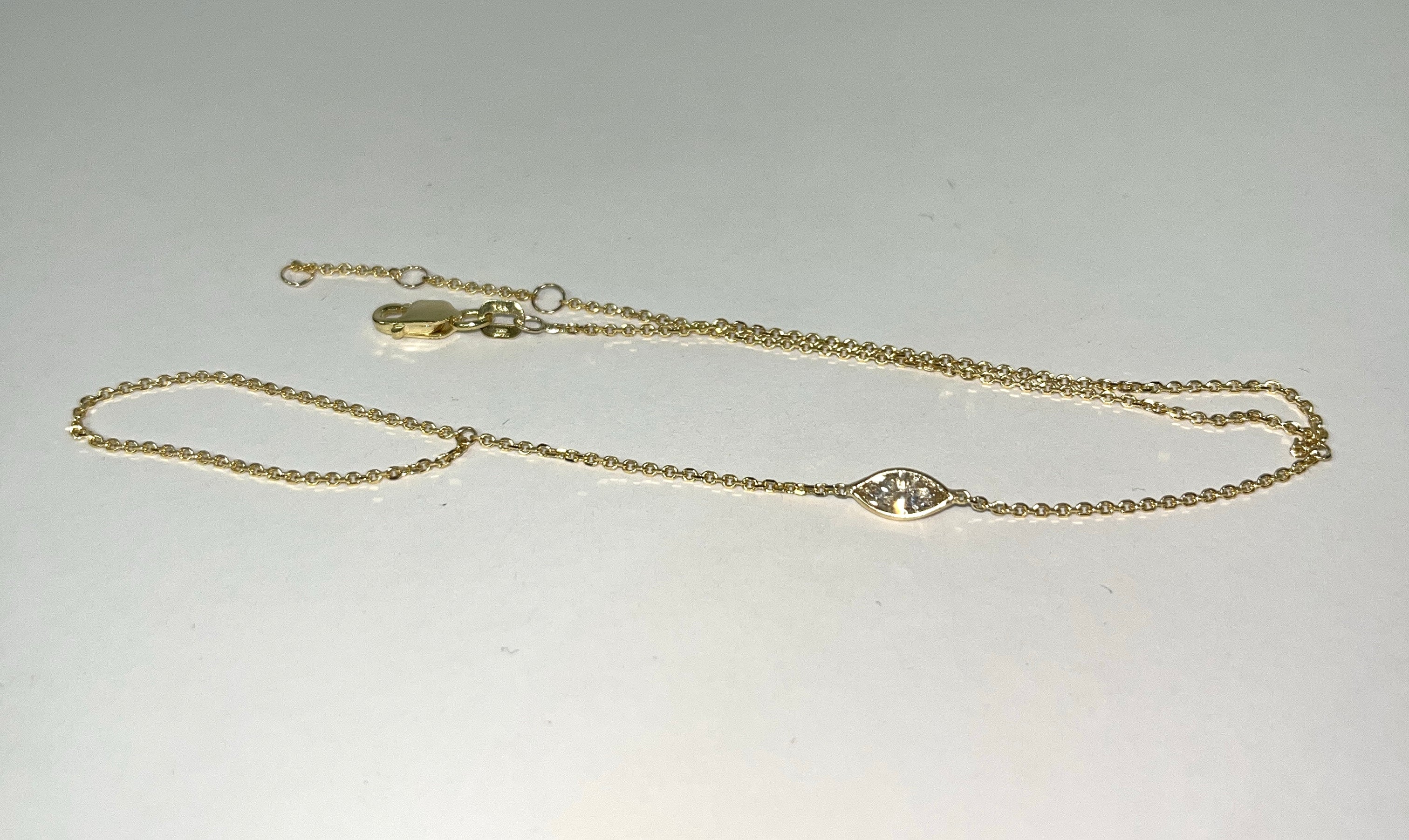 .25TCW Marquise Diamond Hand Chain in Solid 14K Yellow Gold