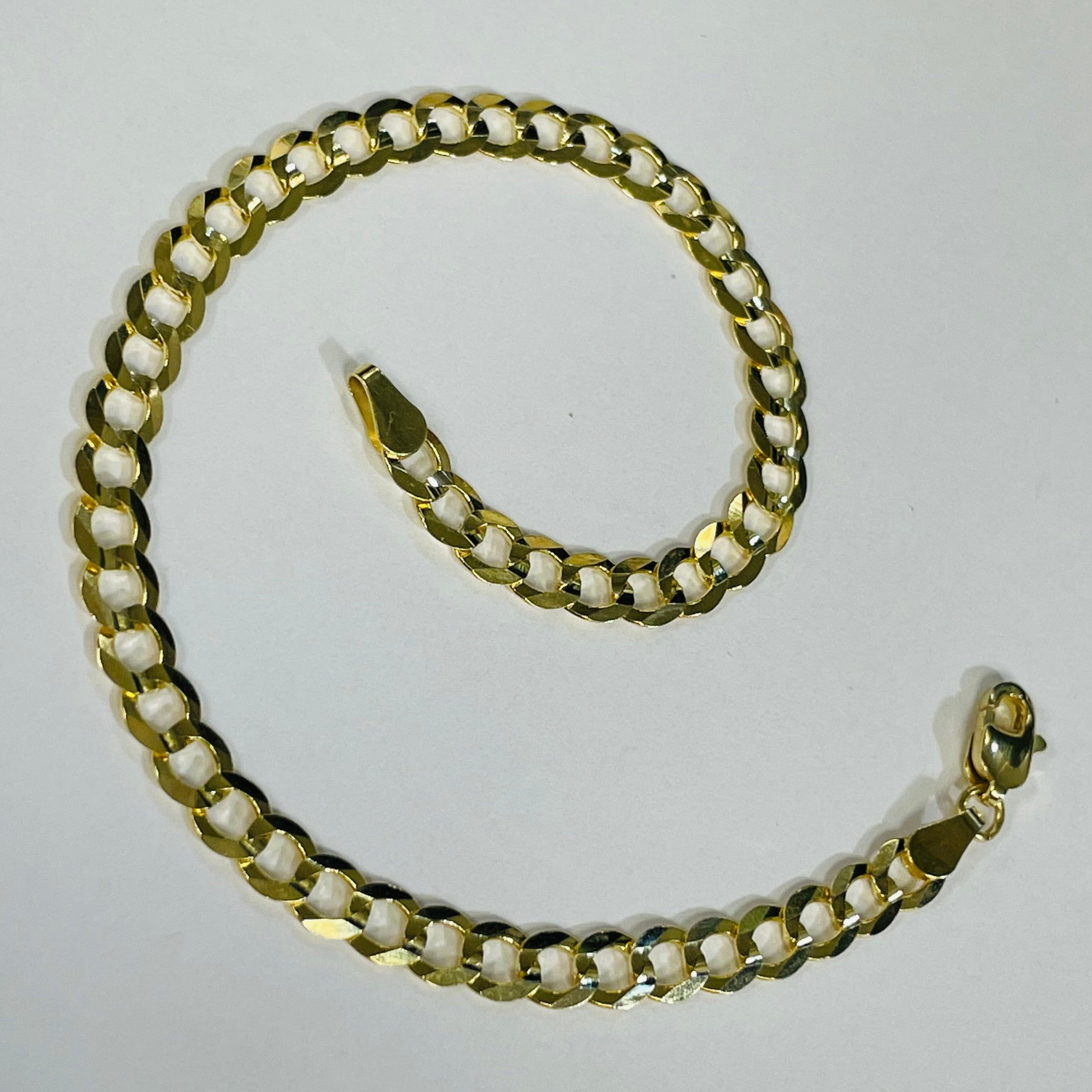 14K Yellow Gold 5mm Curb Chain Bracelet