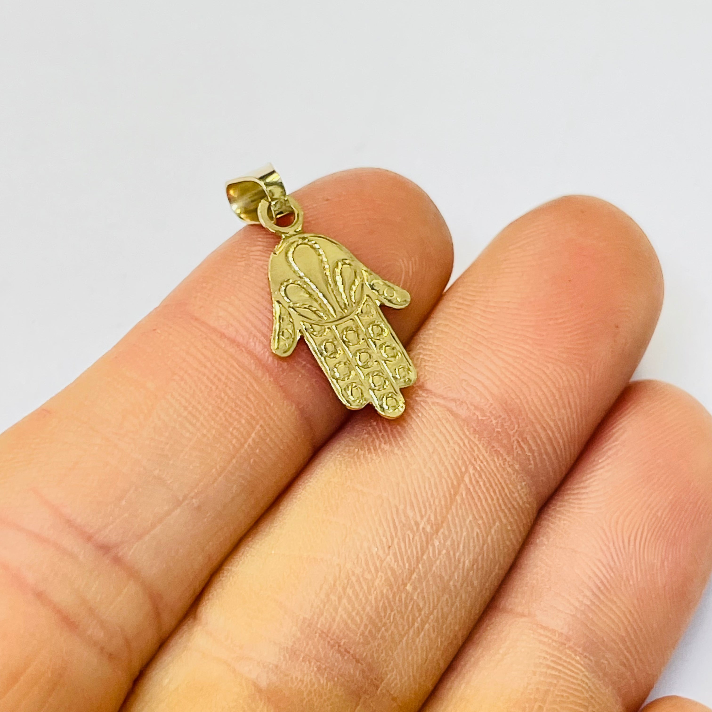 10K Yellow Gold Hamsa Pendant Charm