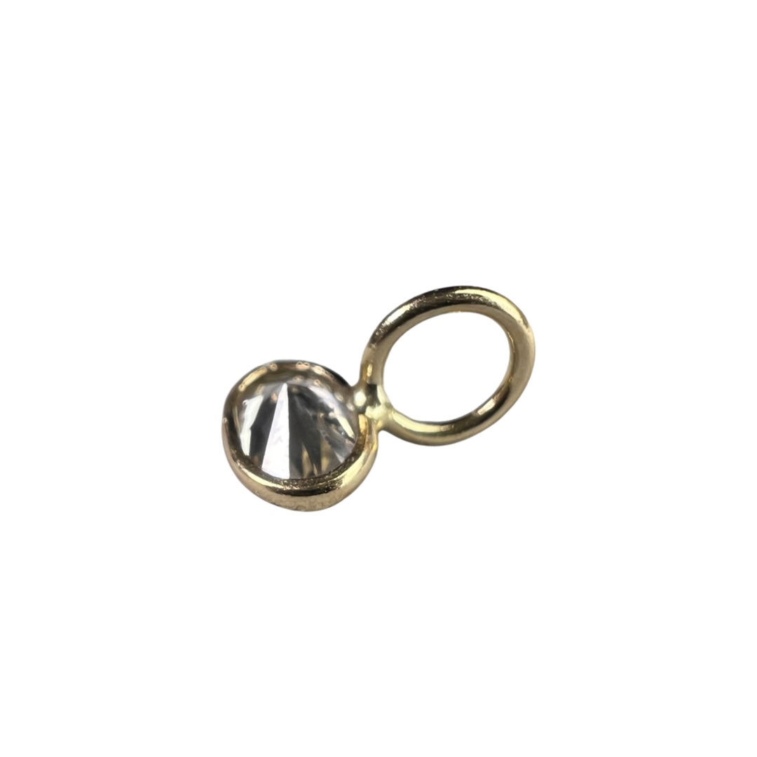 .30ct Oval Diamond Pendant Charm 14K Yellow Gold 8x5.5mm