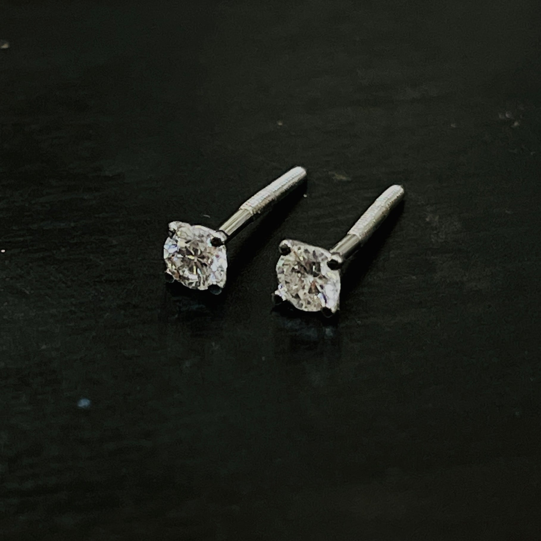 .32CT Round Brilliant Diamond 14K White Gold Earring Studs