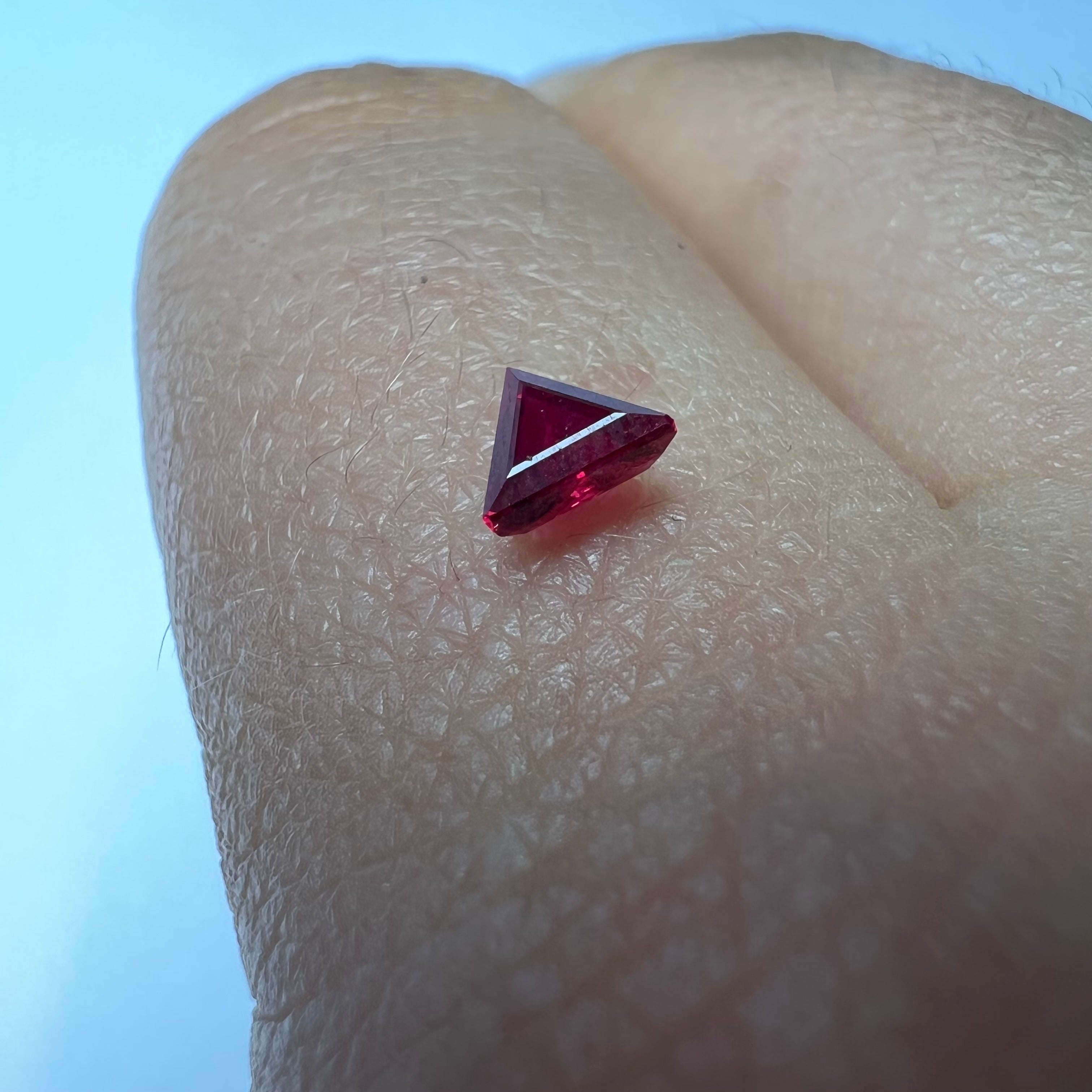 .31CT Loose Trillion Cut Ruby 4.11x4.16x2.12mm Earth mined Gemstone