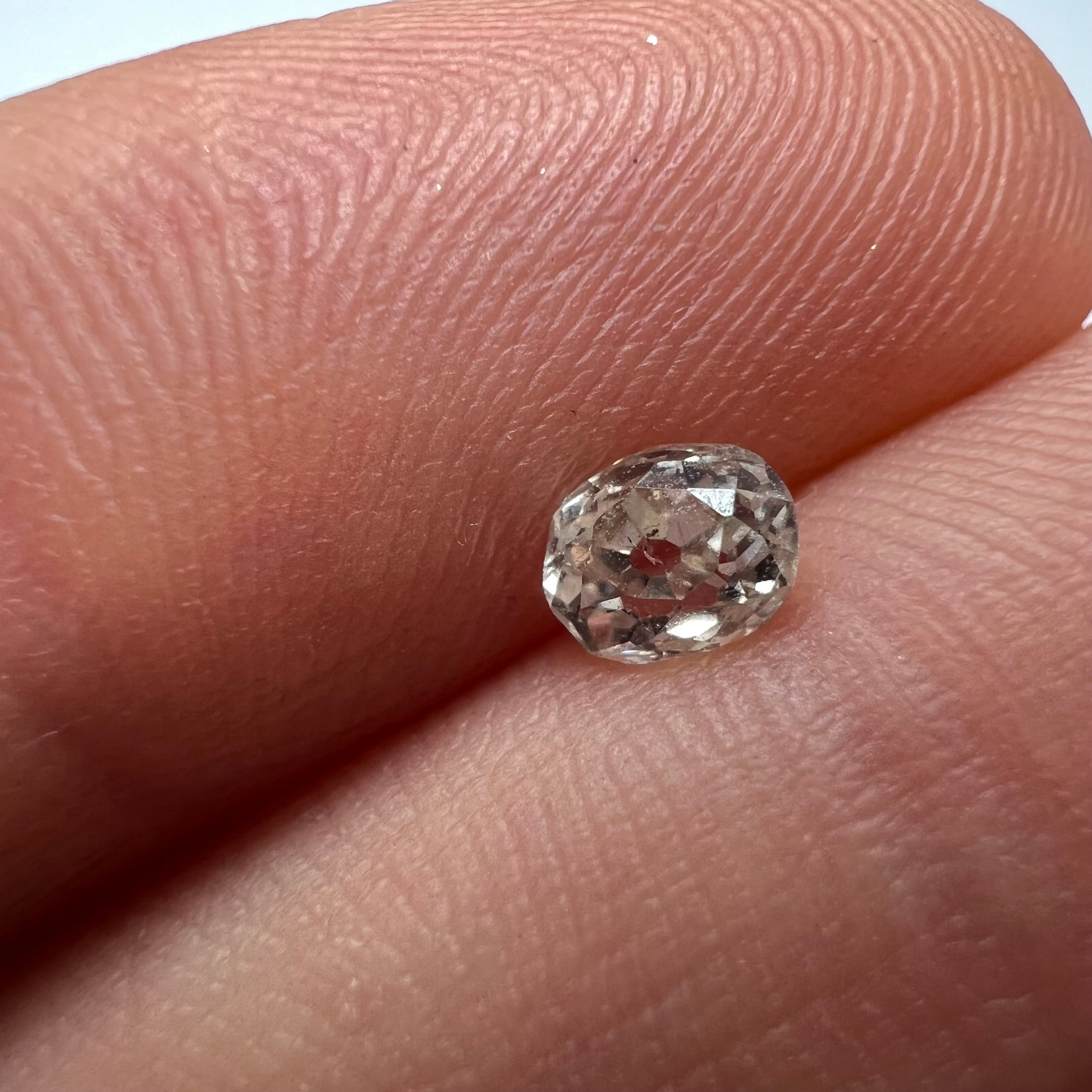 .39CT Old Mine Oval Cut Diamond Champagne I2 3.86x4.80x2.84mm Natural Earth mined