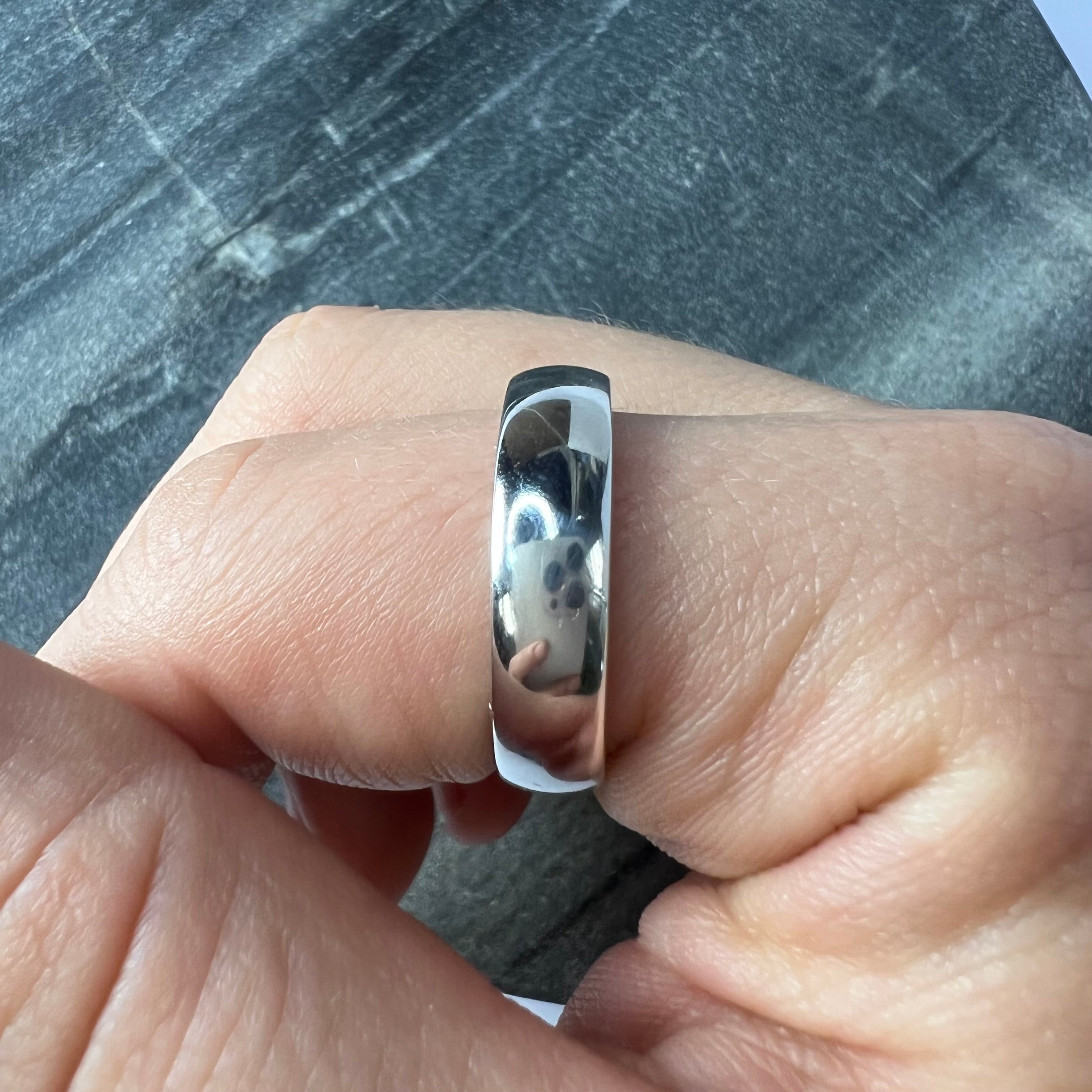 Classic Platinum Wide Ring Band Size 9.75