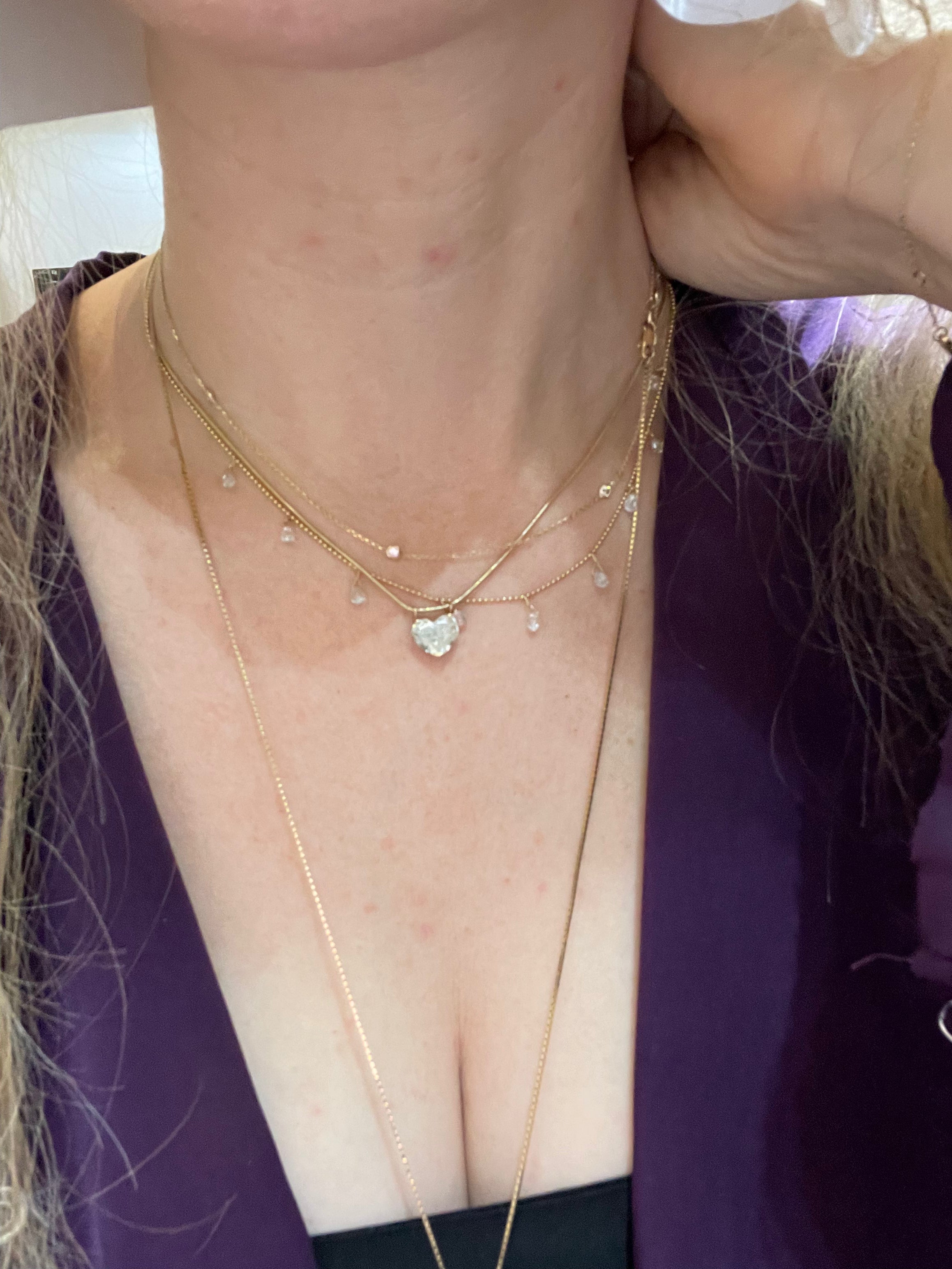 .45CT Diamonds by the Yard 5 Stone 16-18” 14K Yellow Gold Necklace
