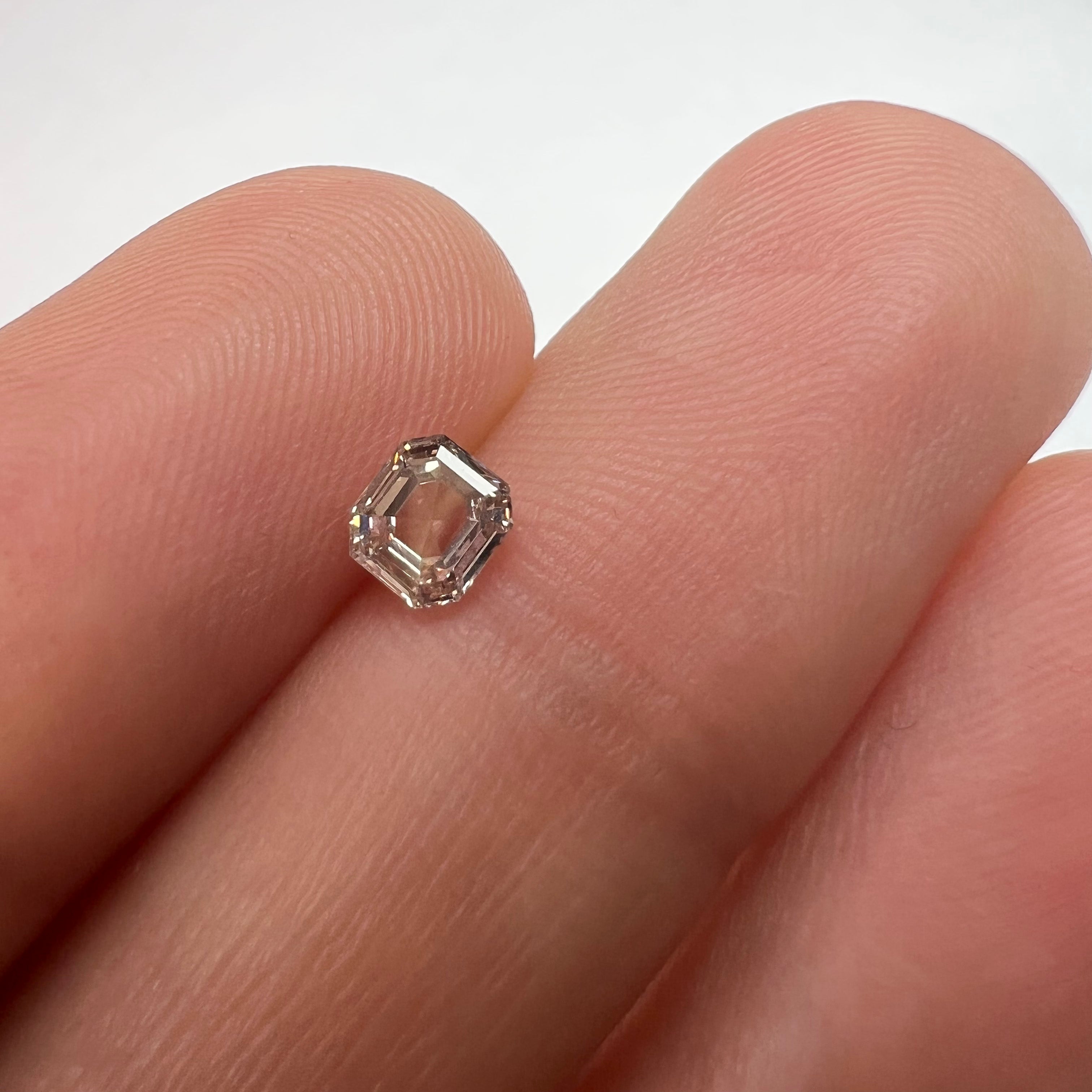 .42CT Cut Cornered Rectangular Step Cut Diamond Light Pink I1 4.62x4.22x2.17mm Natural Earth mined