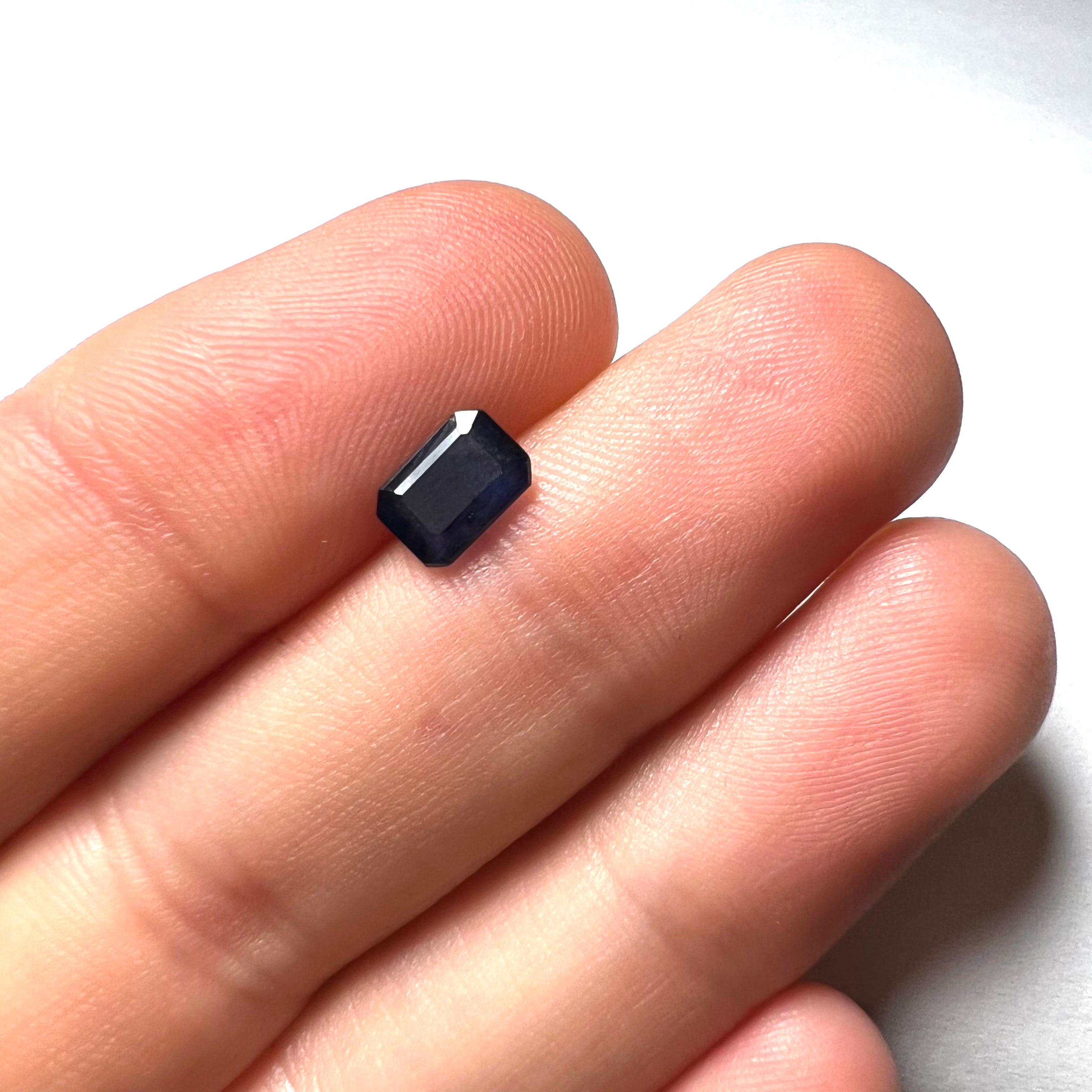 1CTW Loose Blue Emerald Cut Sapphire 7x5x2.5mm Earth mined Gemstone