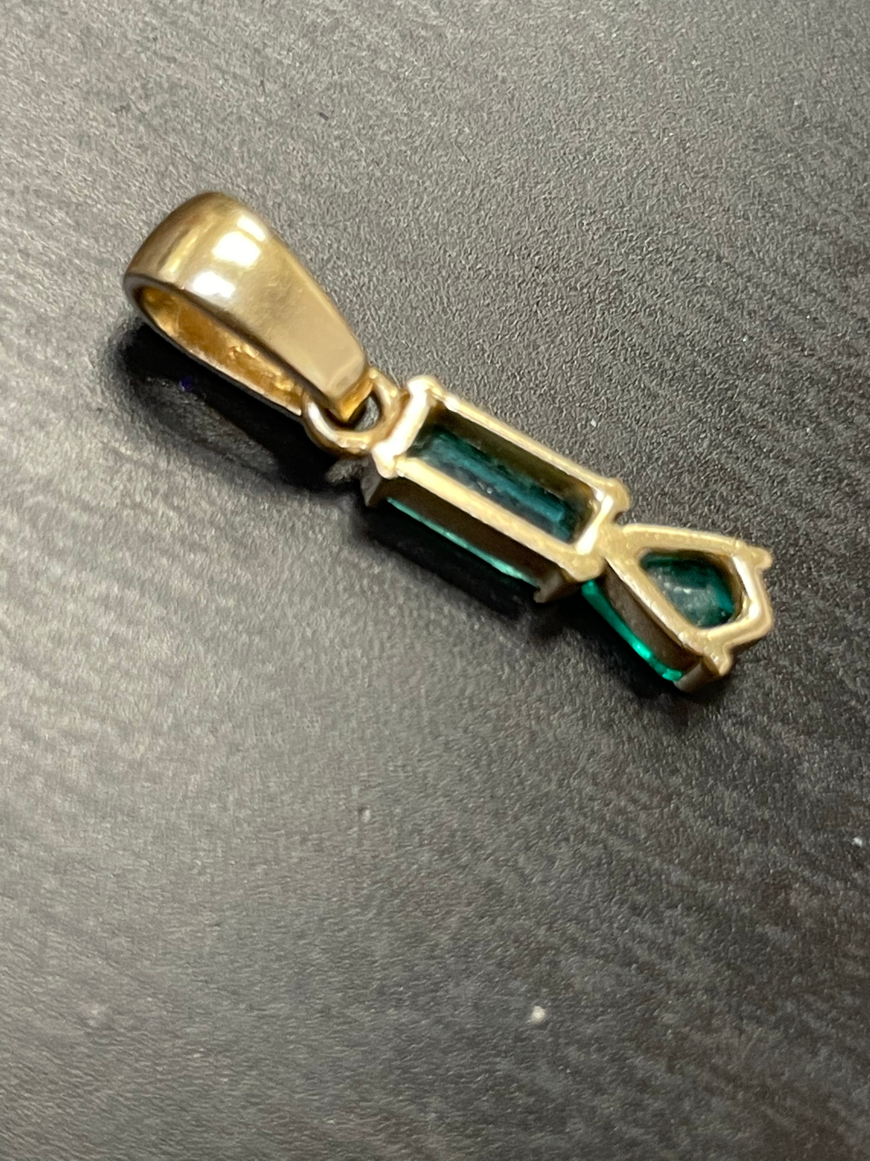 Colombian Emerald 18K Gold Charm Pendant