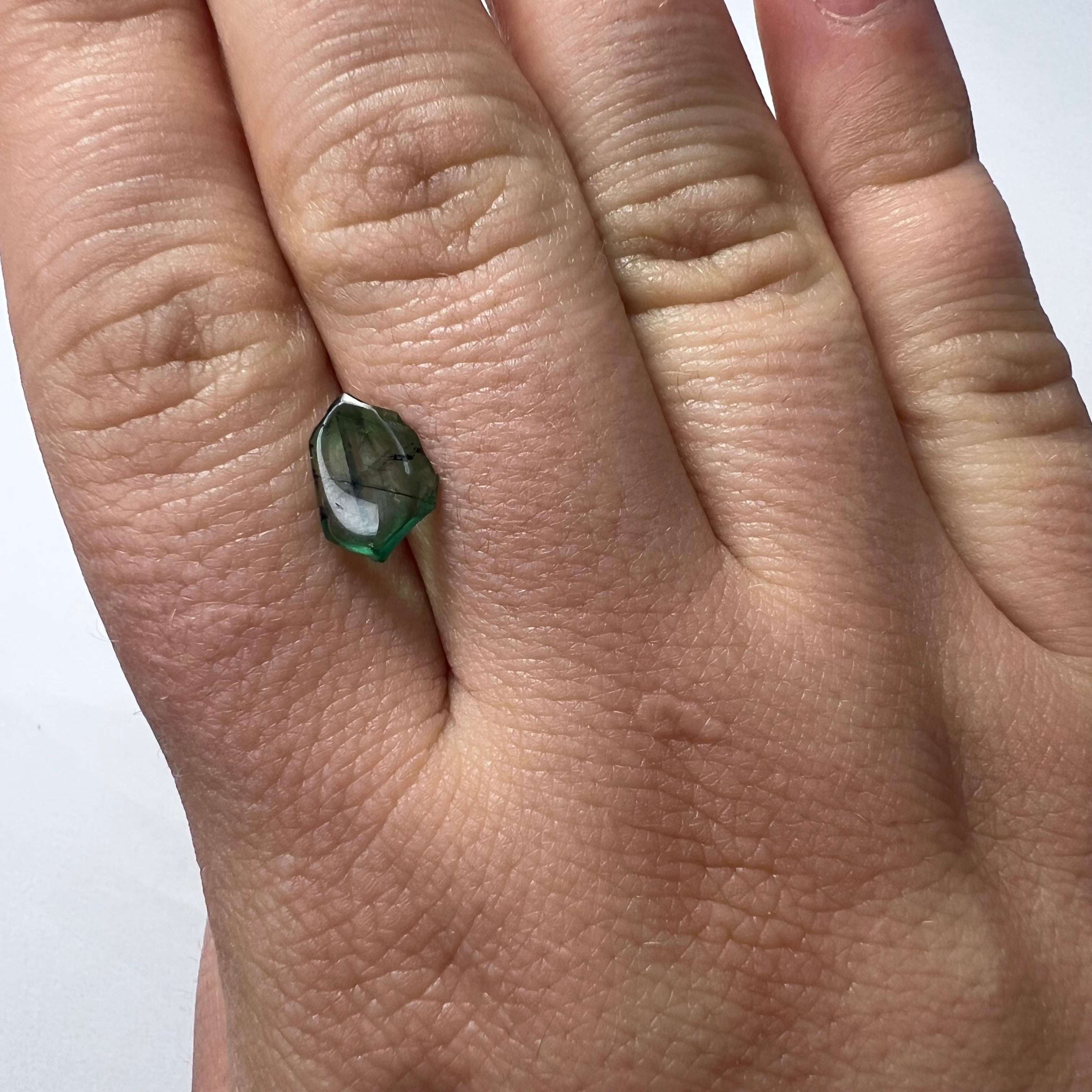 1.055CT Loose Natural Colombian Emerald Trapiche Cut 10.37x7.47x1.76mm
