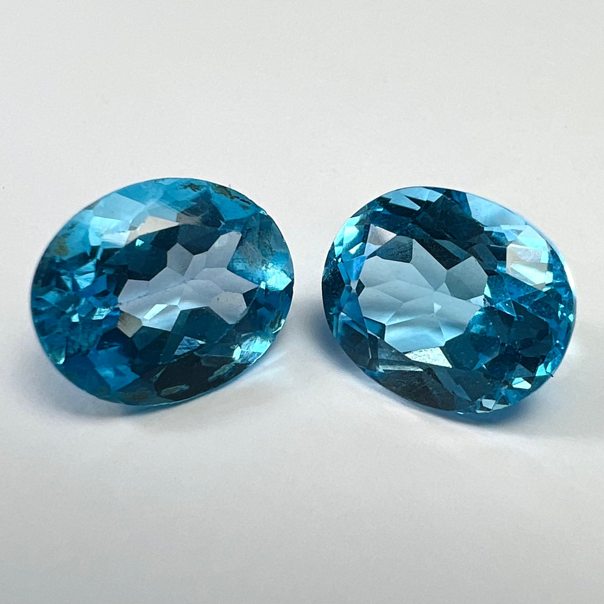 12.44CTW Pair of Loose Natural Oval Cut Topaz 12x9x6.9mm Earth mined Gemstone