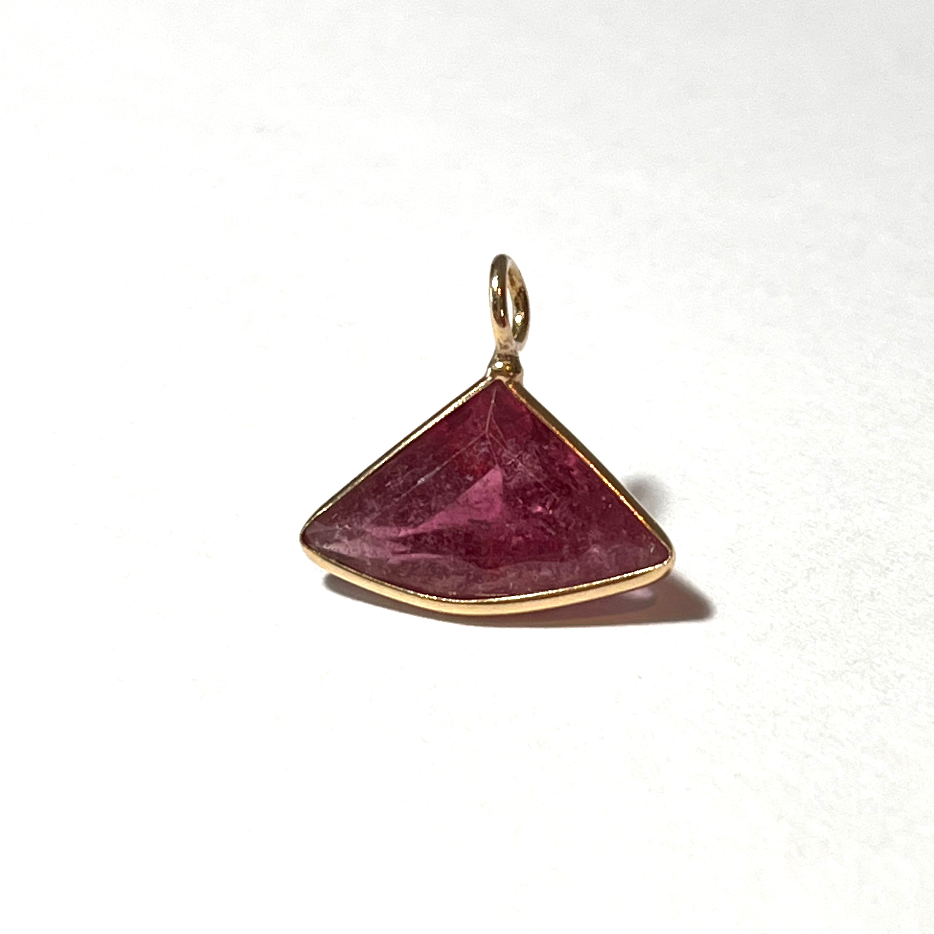 4CT Pink Tourmaline Triangle charm