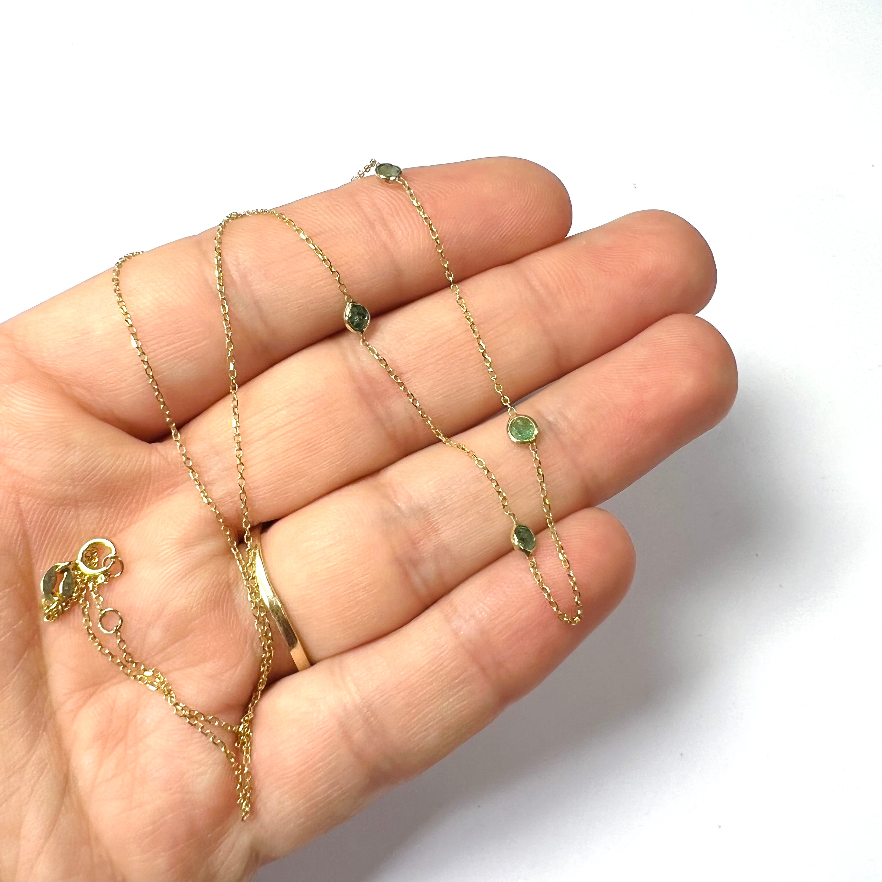 Emeralds By The Yard 14K Yellow Gold Necklace