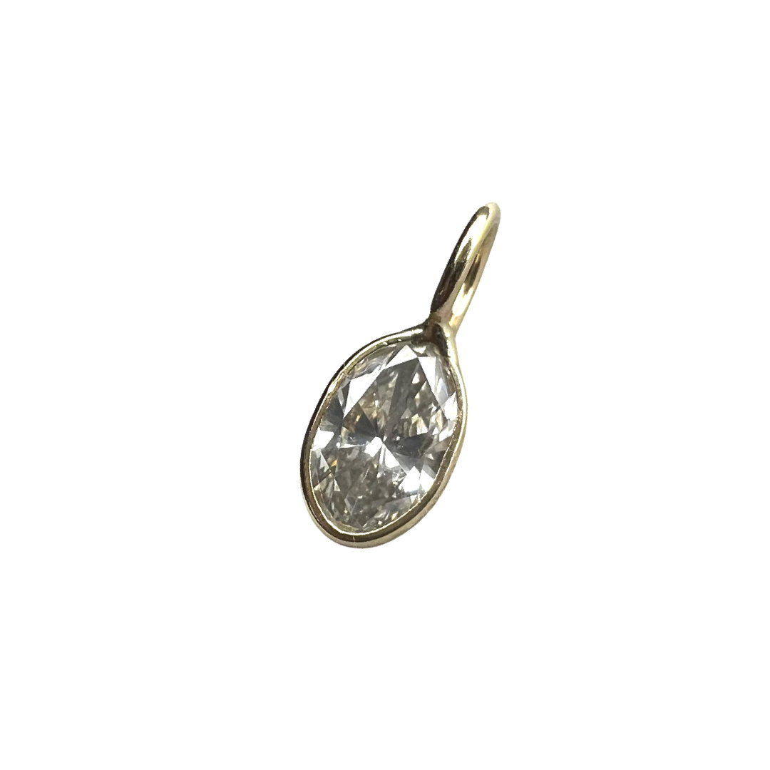 .43ct Diamond Pendant Charm 14K Yellow Gold 10x4mm