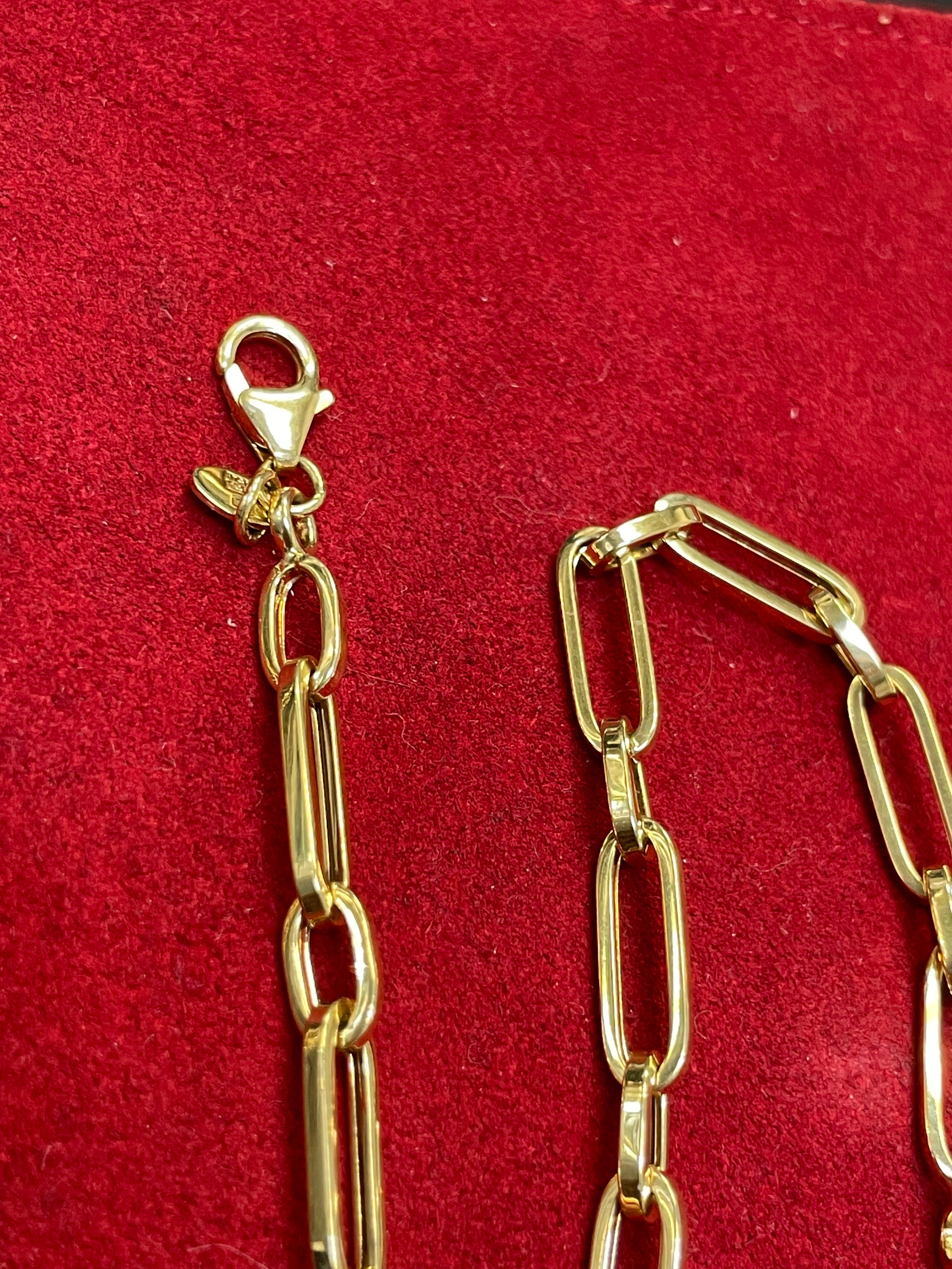 7.5” 6mm 14K Yellow Gold Paperclip Link Bracelet