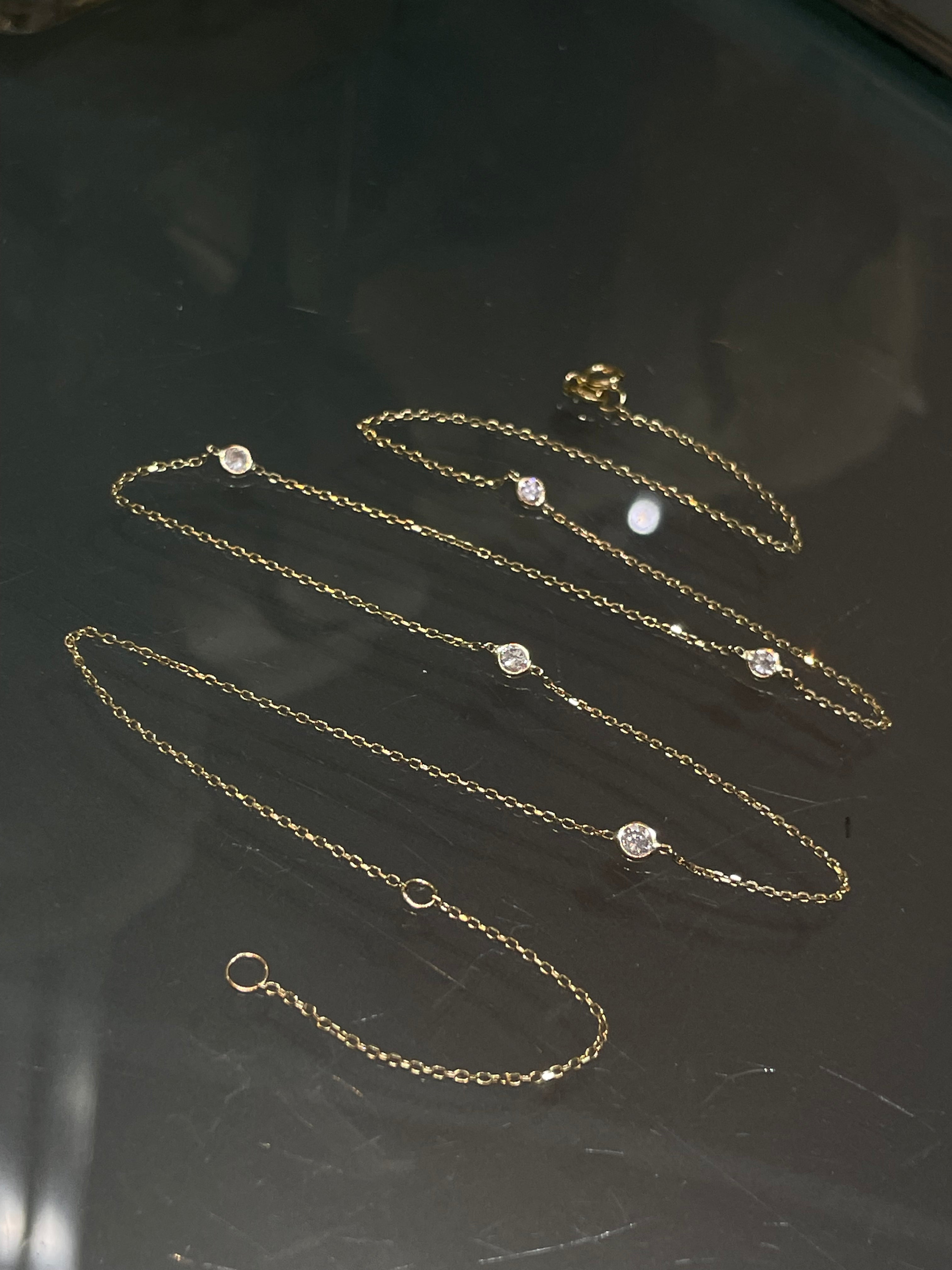 .45CT Diamonds by the Yard 5 Stone 16-18” 14K Yellow Gold Necklace