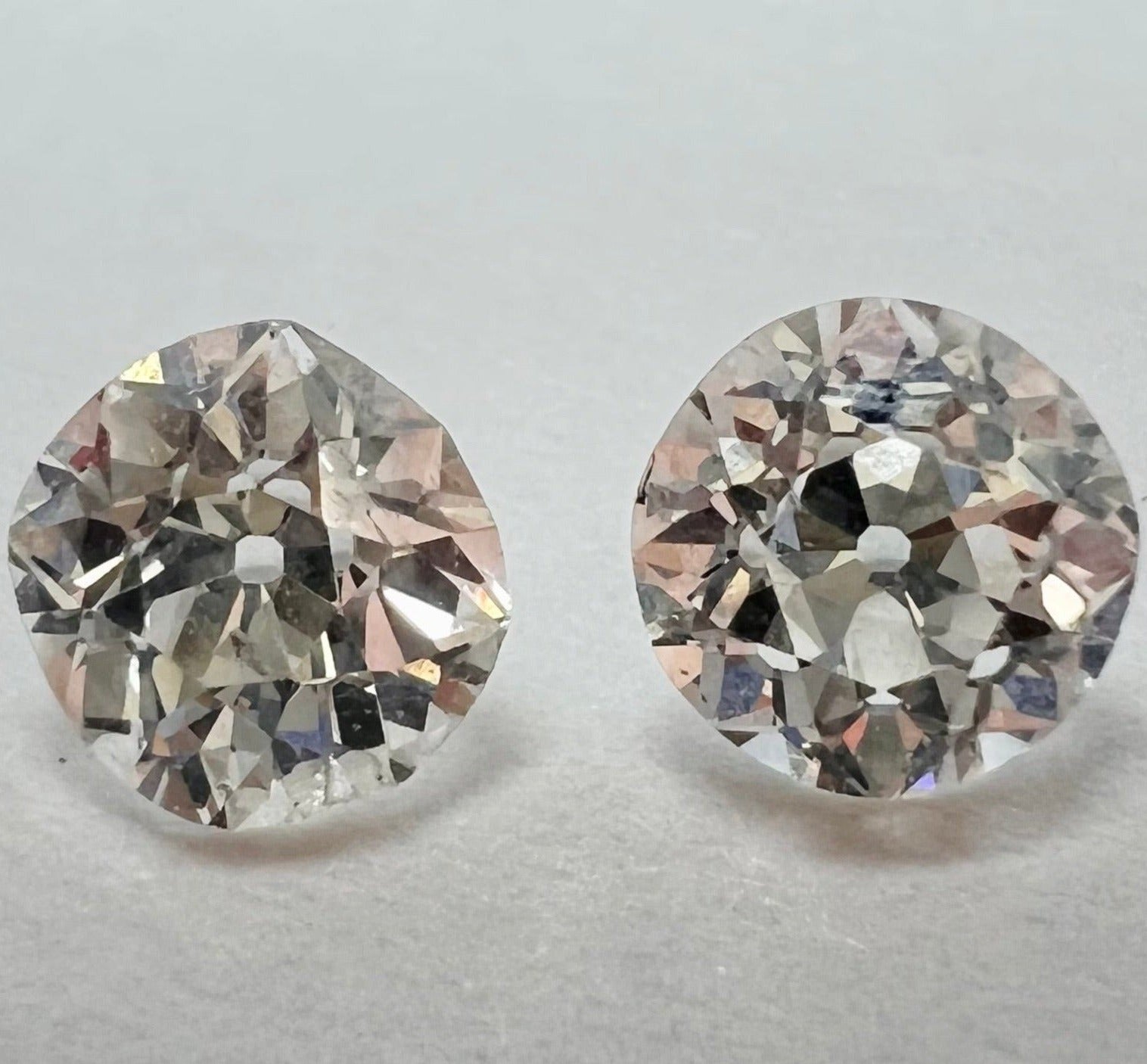 1.27CT Pair of Old Mine Cut Diamond I/J SI2/I1 5mm Natural Earth mined