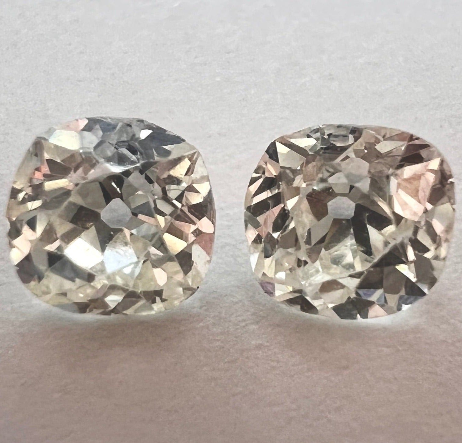 1.13CT Old Mine Diamond Pair L VS1 5mm Natural Earth mined